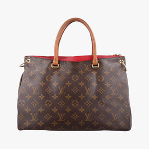 Pre-owned Louis Vuitton PALLAS brown×CERISE Monogram Canvas×calf leather M41175 handbag | stylenewstar