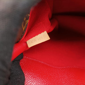 Pre-owned Louis Vuitton PALLAS brown×CERISE Monogram Canvas×calf leather M41175 handbag | stylenewstar
