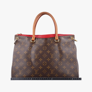 Pre-owned Louis Vuitton PALLAS brown×CERISE Monogram Canvas×calf leather M41175 handbag | stylenewstar