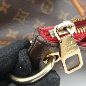 Pre-owned Louis Vuitton PALLAS brown×CERISE Monogram Canvas×calf leather M41175 handbag | stylenewstar