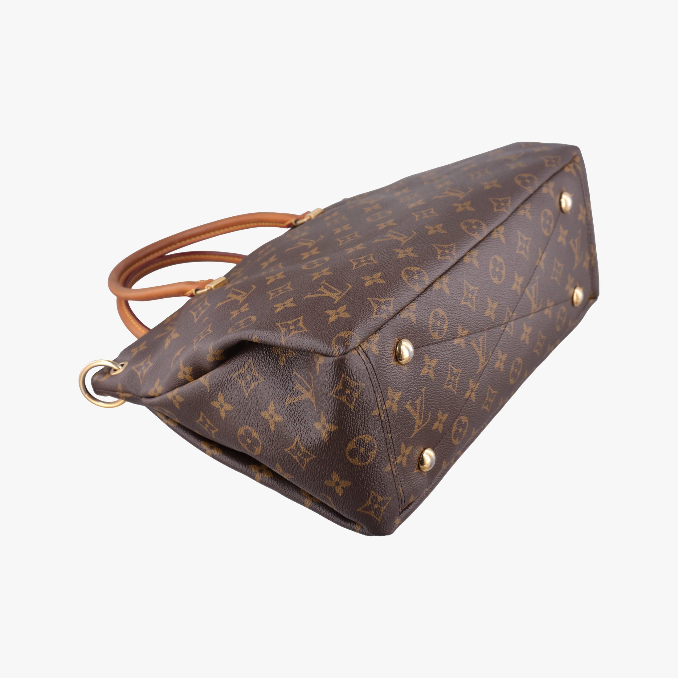 Pre-owned Louis Vuitton PALLAS brown×CERISE Monogram Canvas×calf leather M41175 handbag | stylenewstar