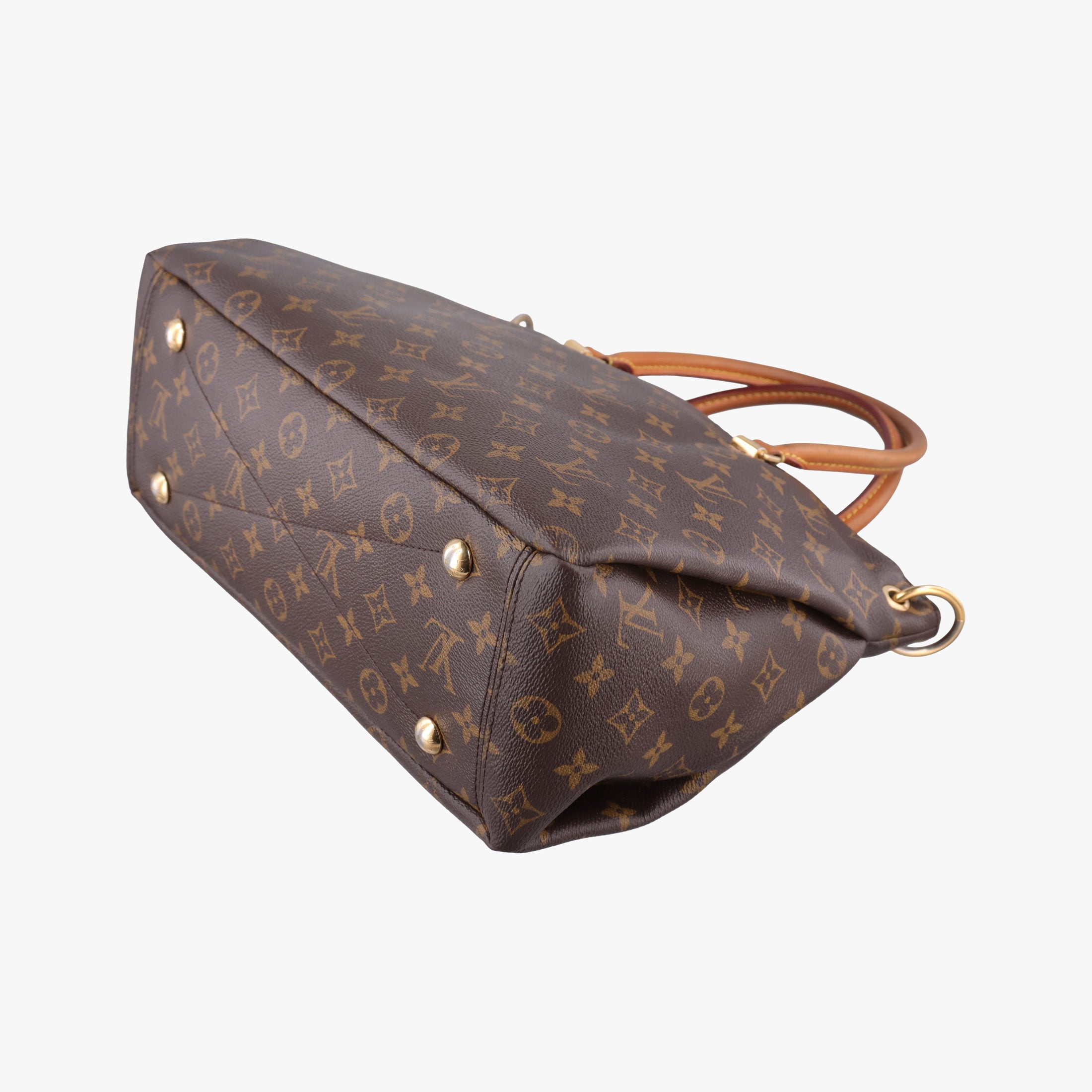 Pre-owned Louis Vuitton PALLAS brown×CERISE Monogram Canvas×calf leather M41175 handbag | stylenewstar