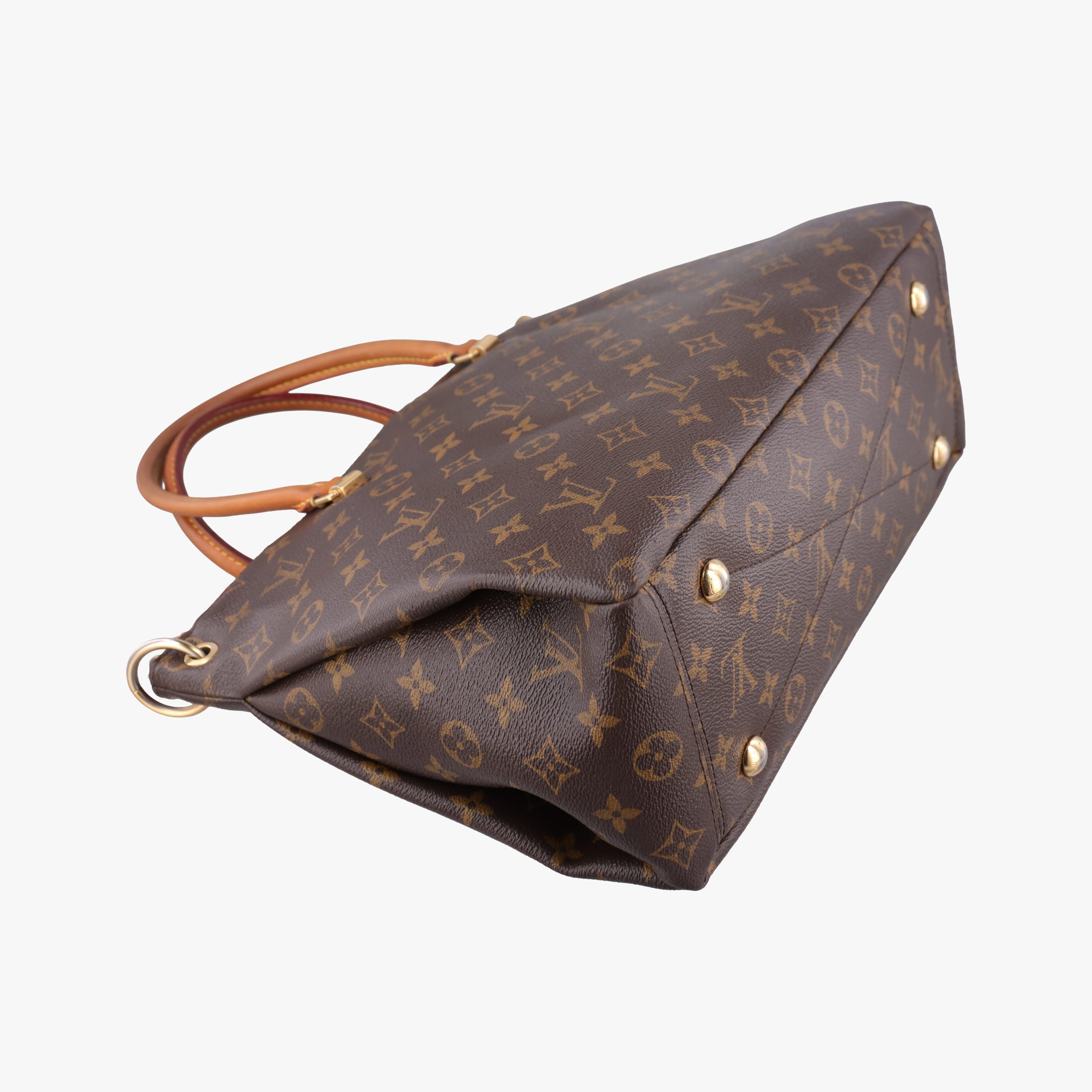 Pre-owned Louis Vuitton PALLAS brown×CERISE Monogram Canvas×calf leather M41175 handbag | stylenewstar