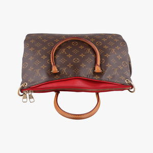 Pre-owned Louis Vuitton PALLAS brown×CERISE Monogram Canvas×calf leather M41175 handbag | stylenewstar