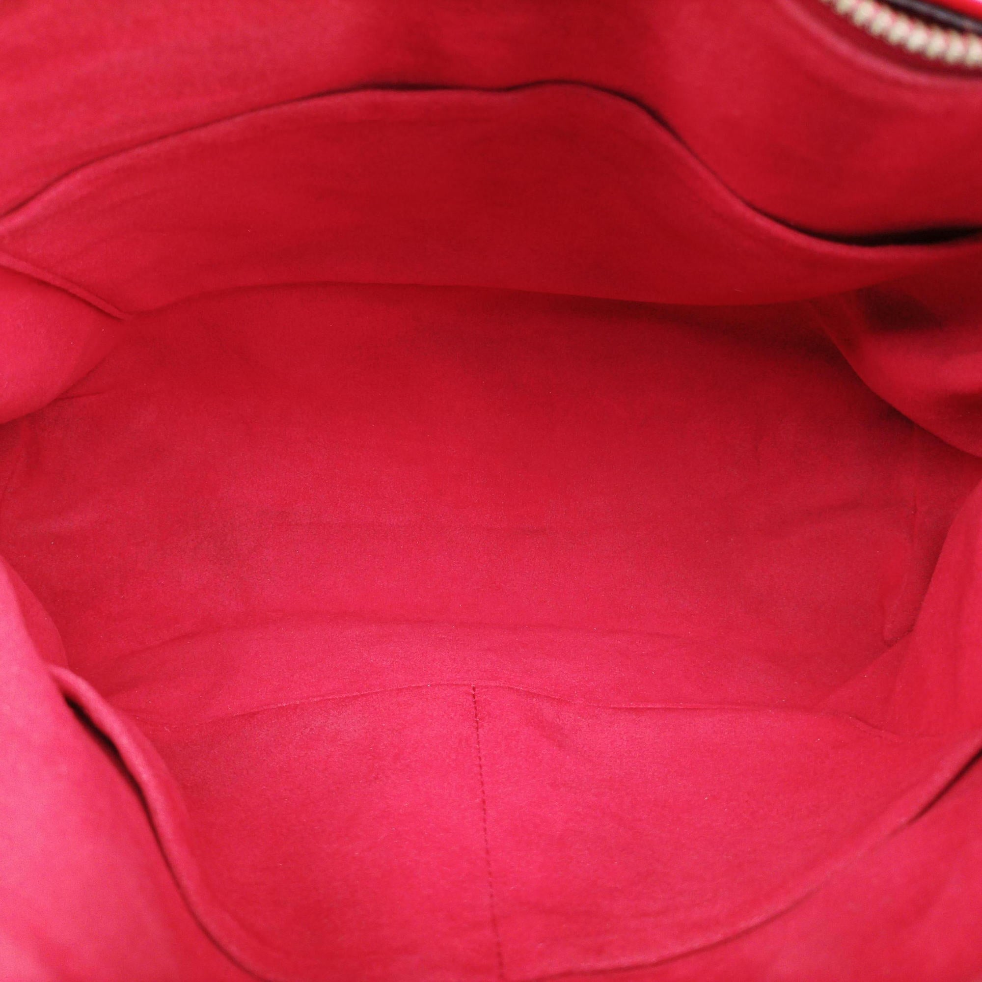 Pre-owned Louis Vuitton PALLAS brown×CERISE Monogram Canvas×calf leather M41175 handbag | stylenewstar
