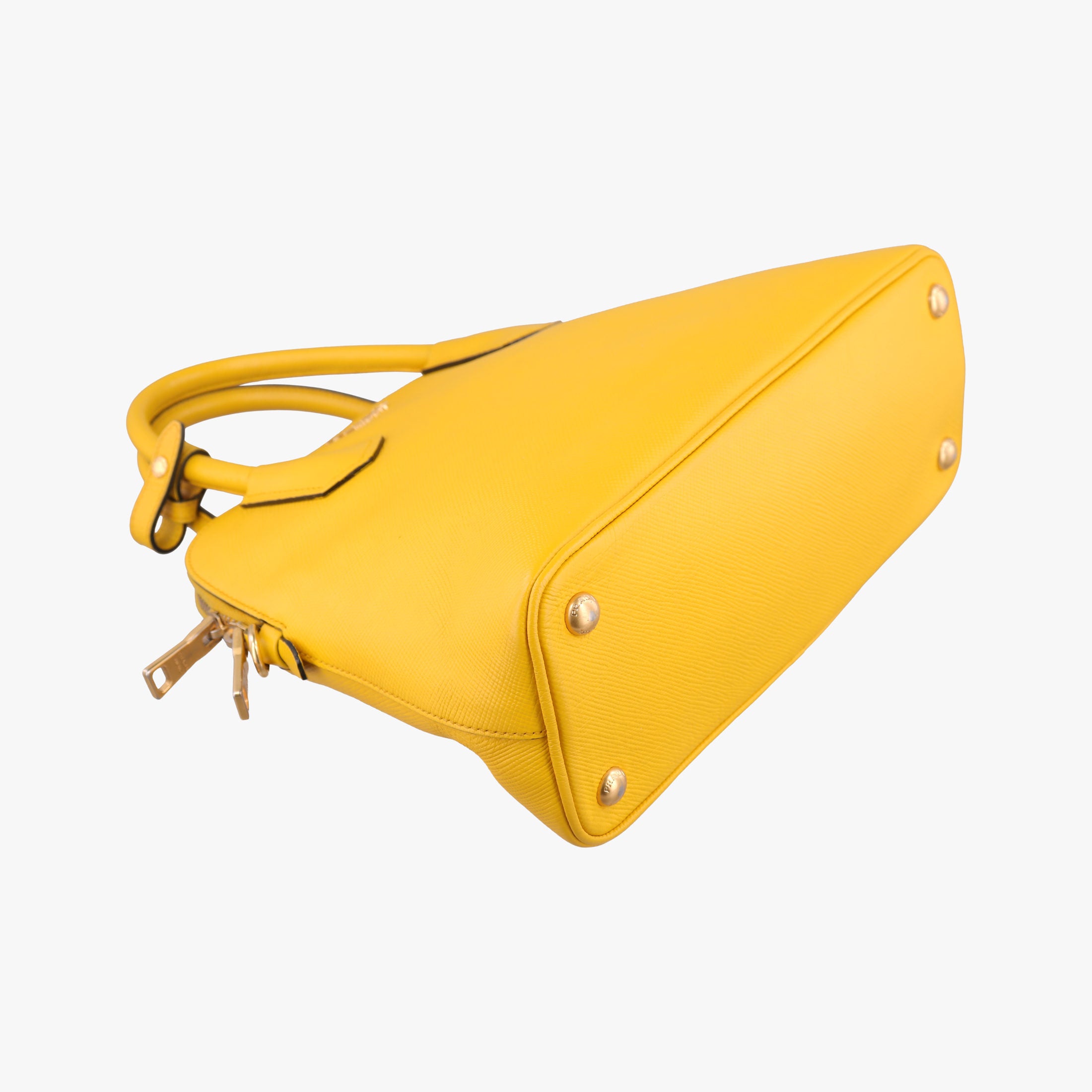 Secondhand Prada Cuir Top Handle Yellow SAFFIANO Leather BL0902 handbag | stylenewstar