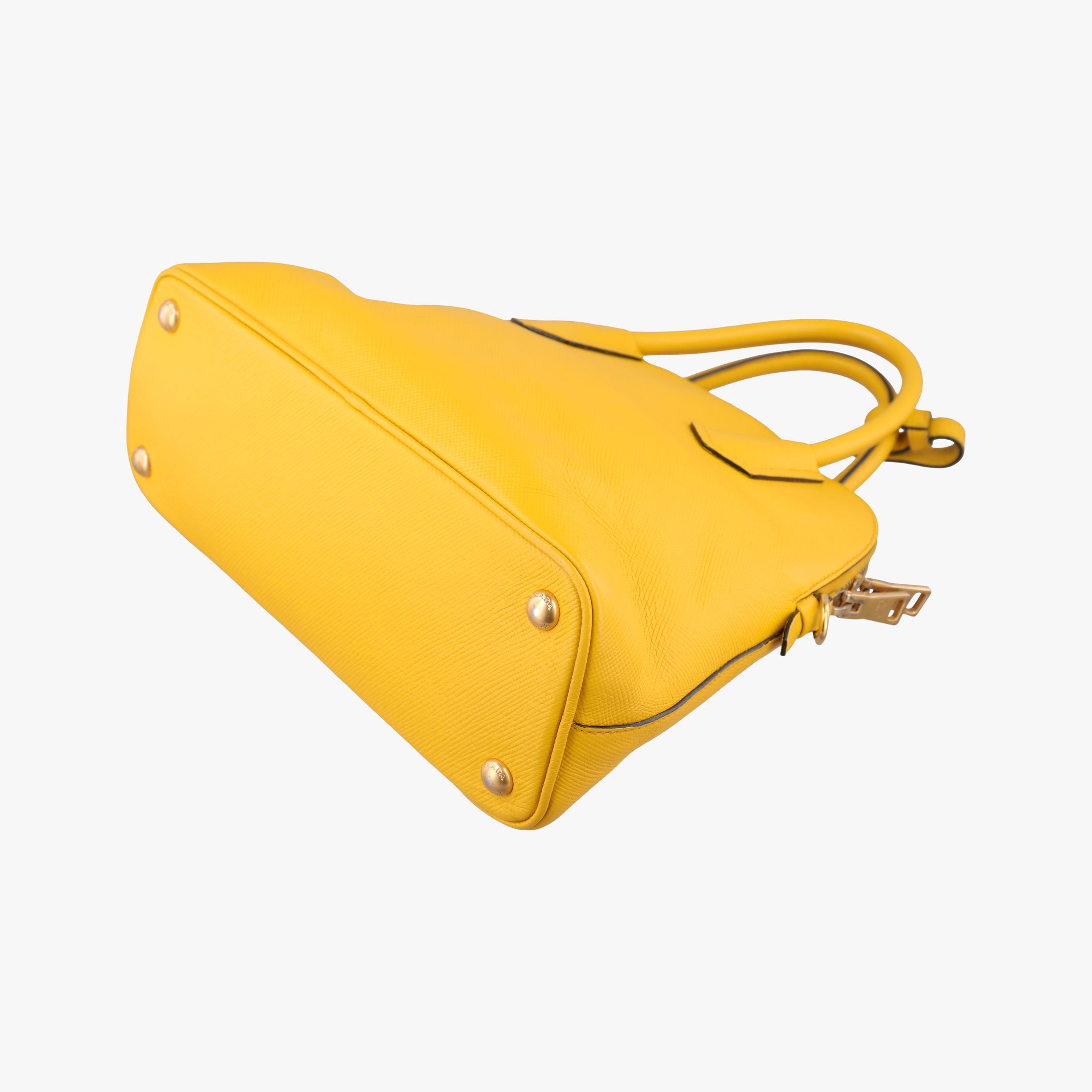 Secondhand Prada Cuir Top Handle Yellow SAFFIANO Leather BL0902 handbag | stylenewstar