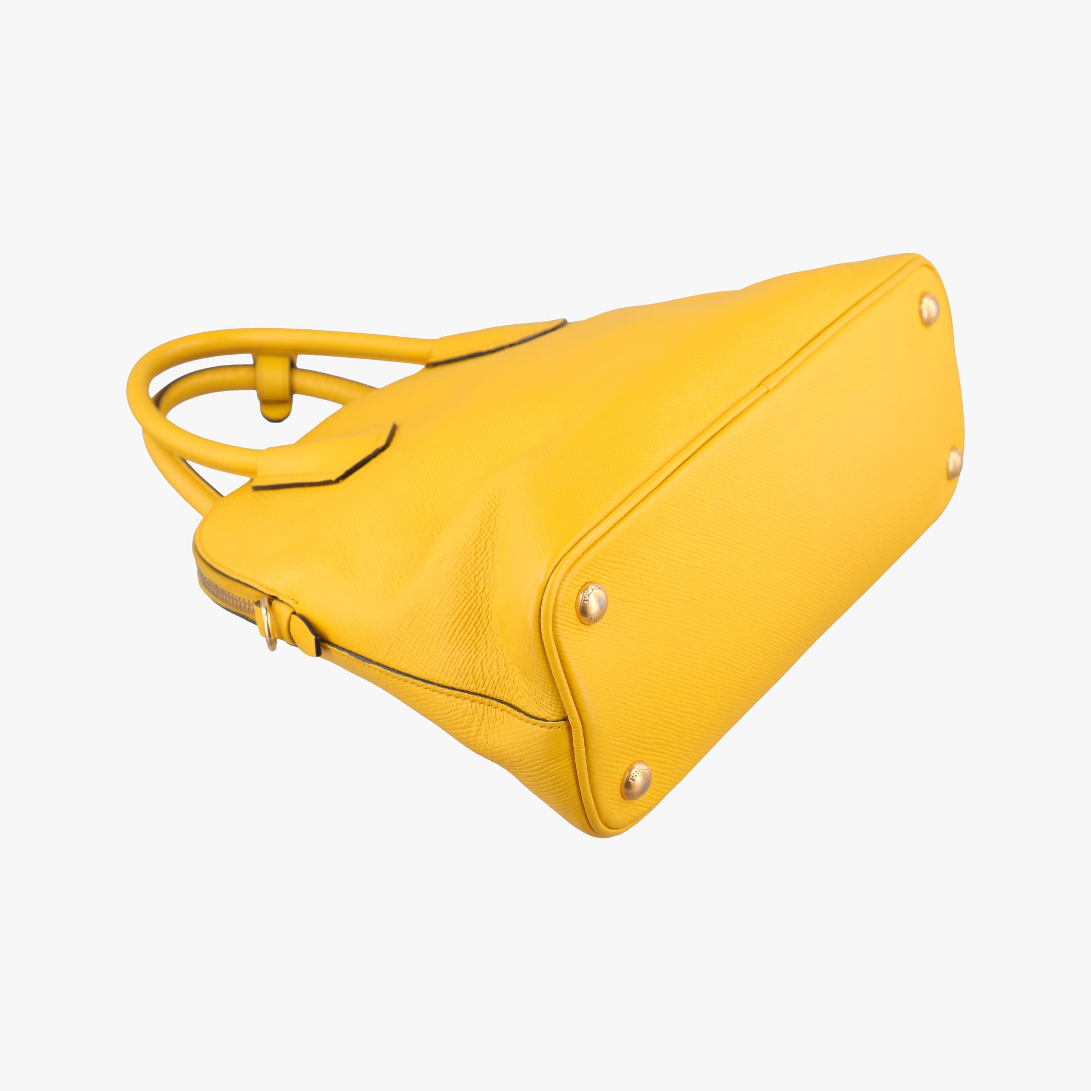 Secondhand Prada Cuir Top Handle Yellow SAFFIANO Leather BL0902 handbag | stylenewstar