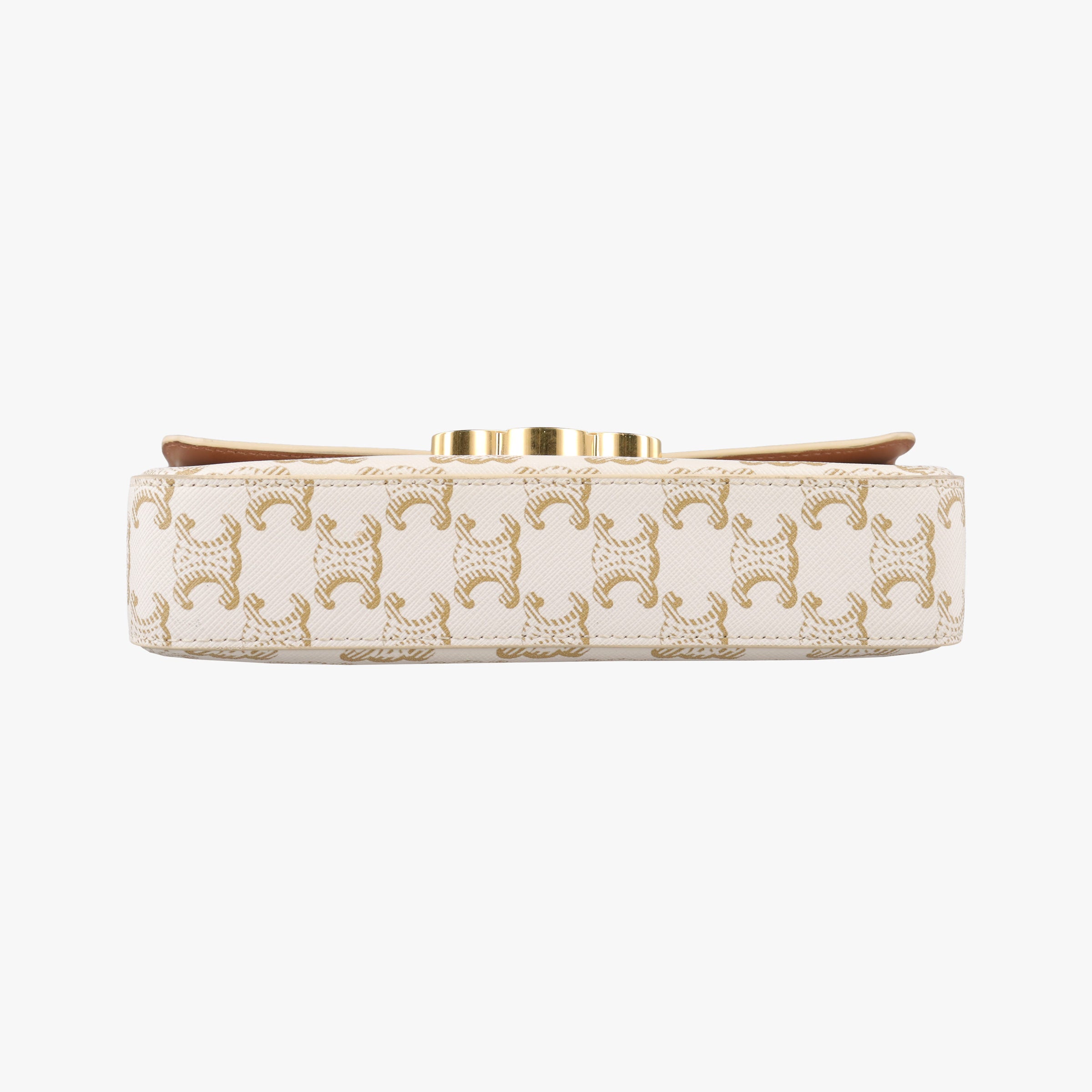 Pre-owned Celine Teen Triomphe White PVC coated canvas  shoulderbag | stylenewstar