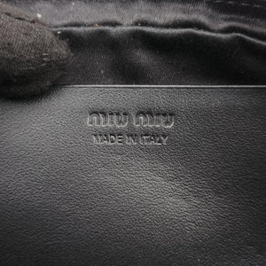 Pre-owned Miu Miu Logo belt Black leather  bum bag/waist bag | stylenewstar