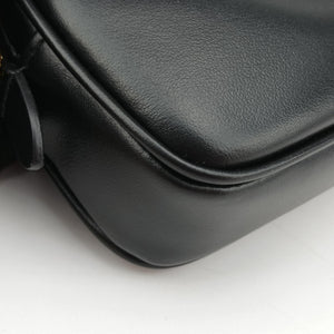 Pre-owned Miu Miu Logo belt Black leather  bum bag/waist bag | stylenewstar