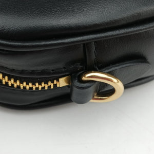 Pre-owned Miu Miu Logo belt Black leather  bum bag/waist bag | stylenewstar