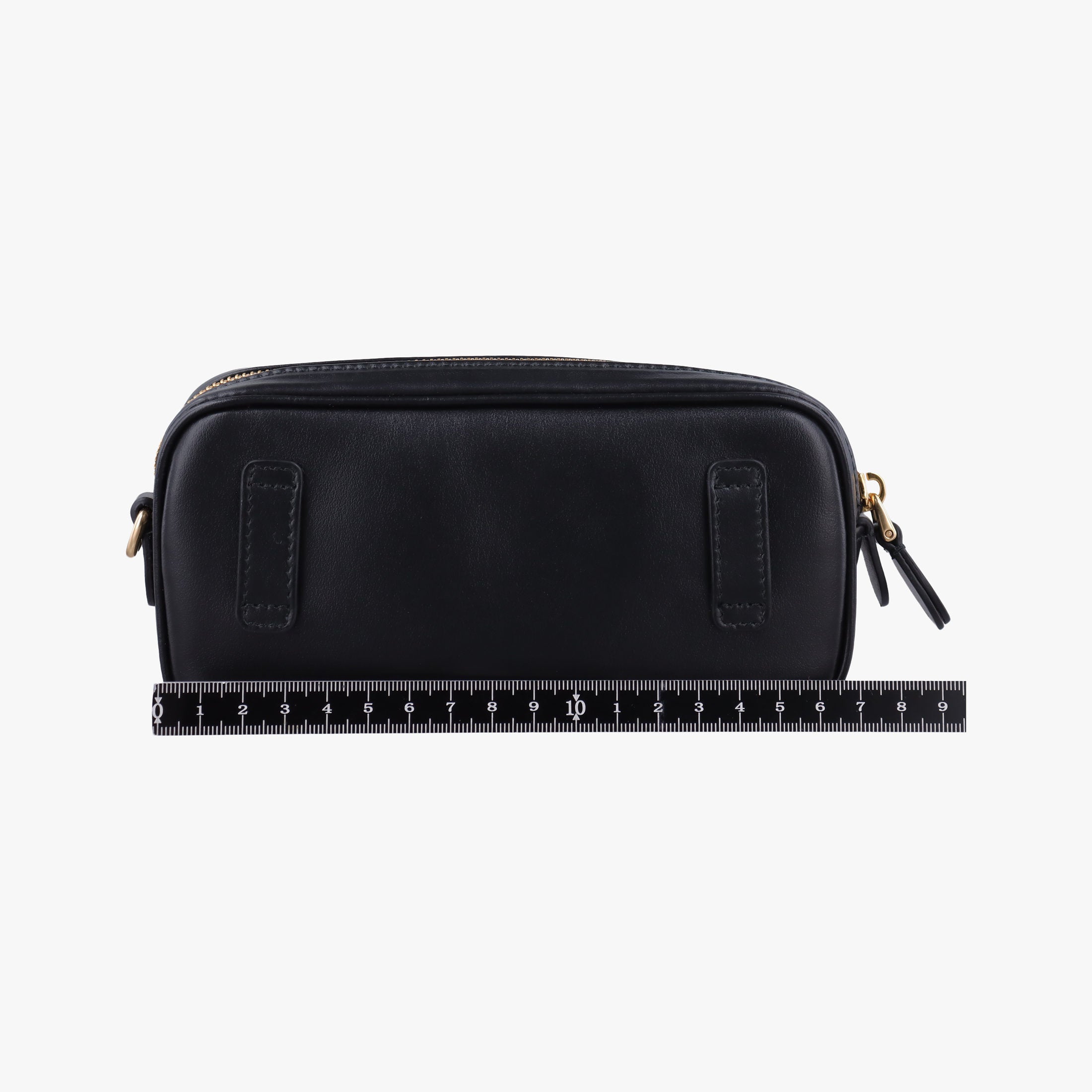 Pre-owned Miu Miu Logo belt Black leather  bum bag/waist bag | stylenewstar