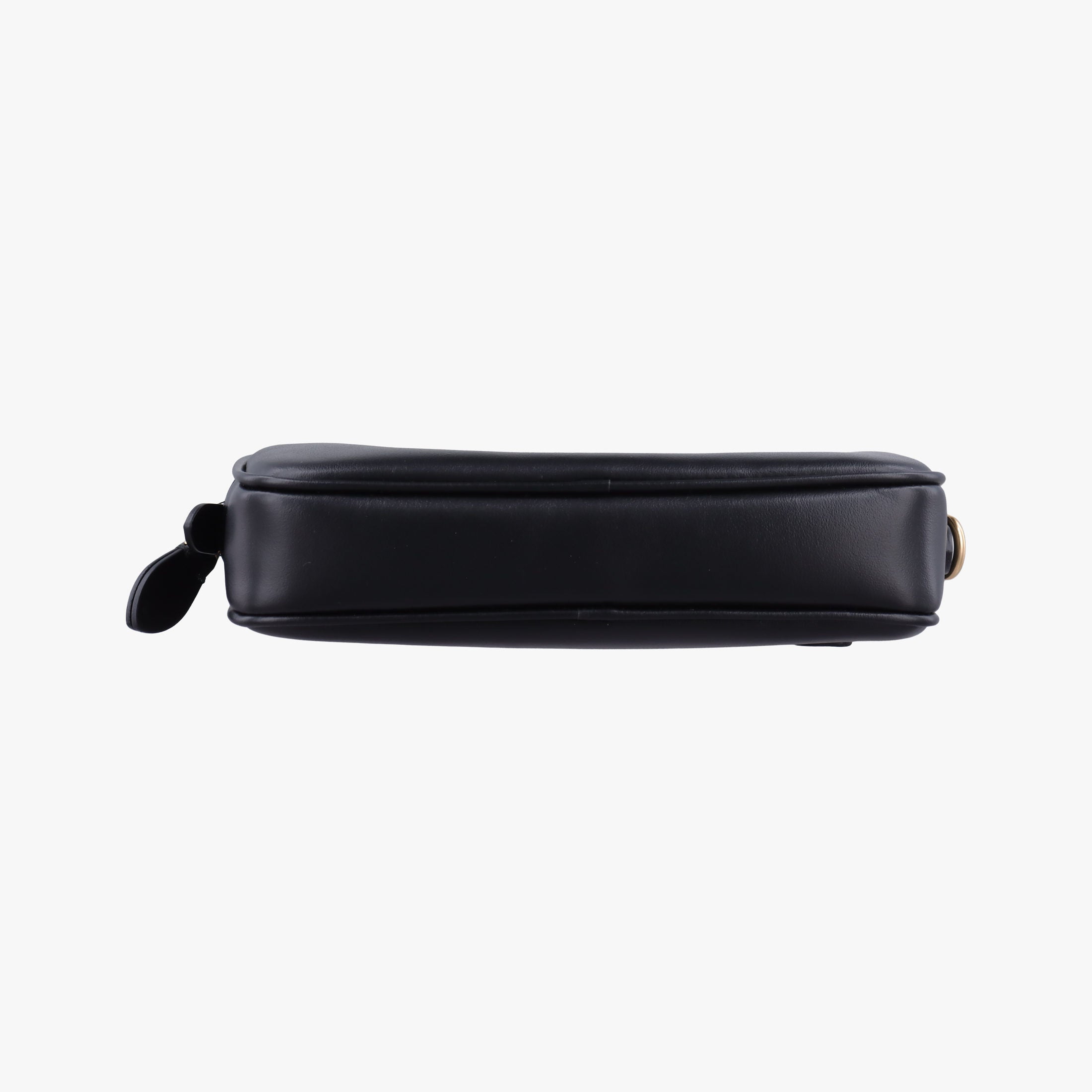 Pre-owned Miu Miu Logo belt Black leather  bum bag/waist bag | stylenewstar