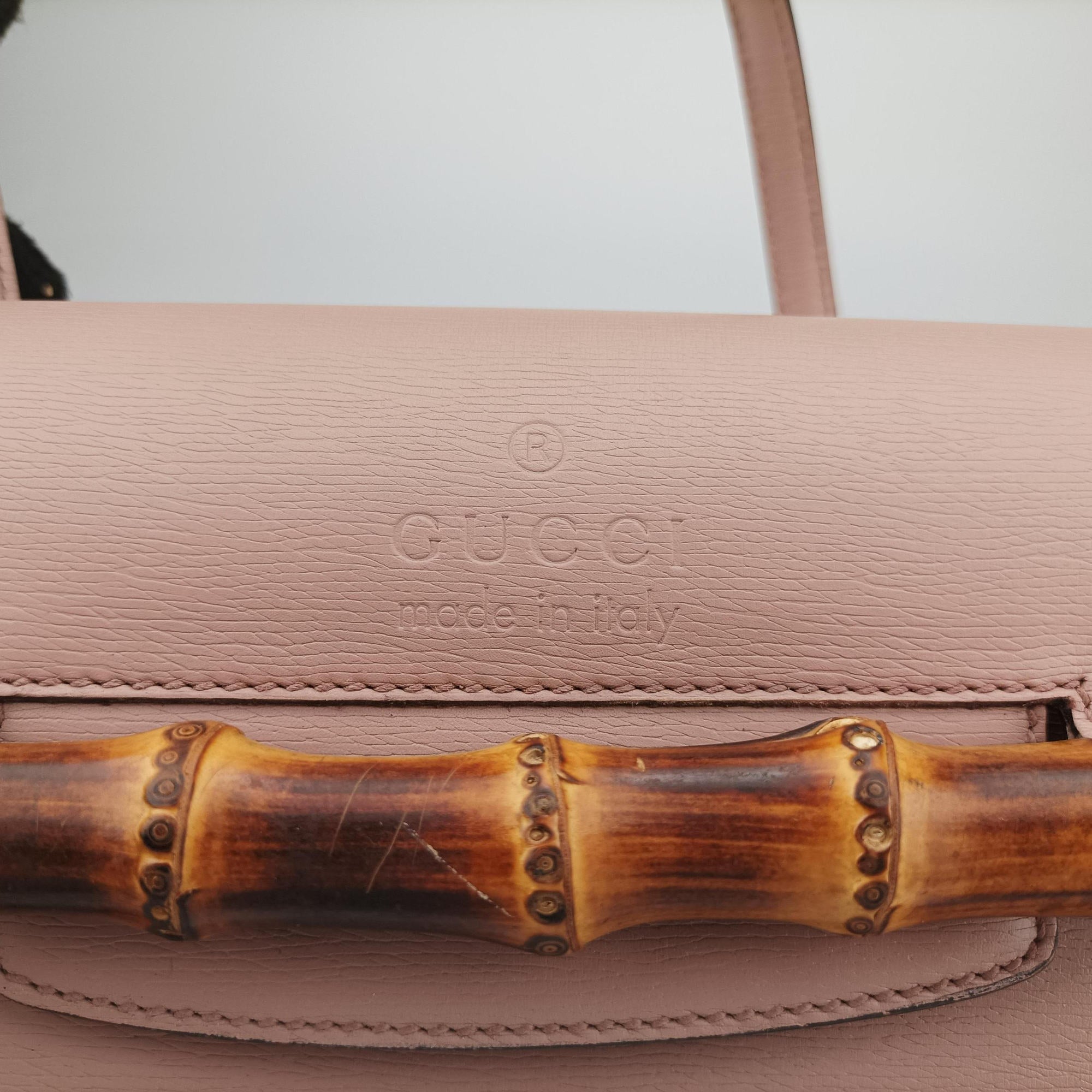 Pre-owned Gucci Bamboo Bullet Pink Leather 338989 shoulderbag | stylenewstar