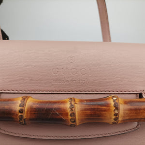 Pre-owned Gucci Bamboo Bullet Pink Leather 338989 shoulderbag | stylenewstar