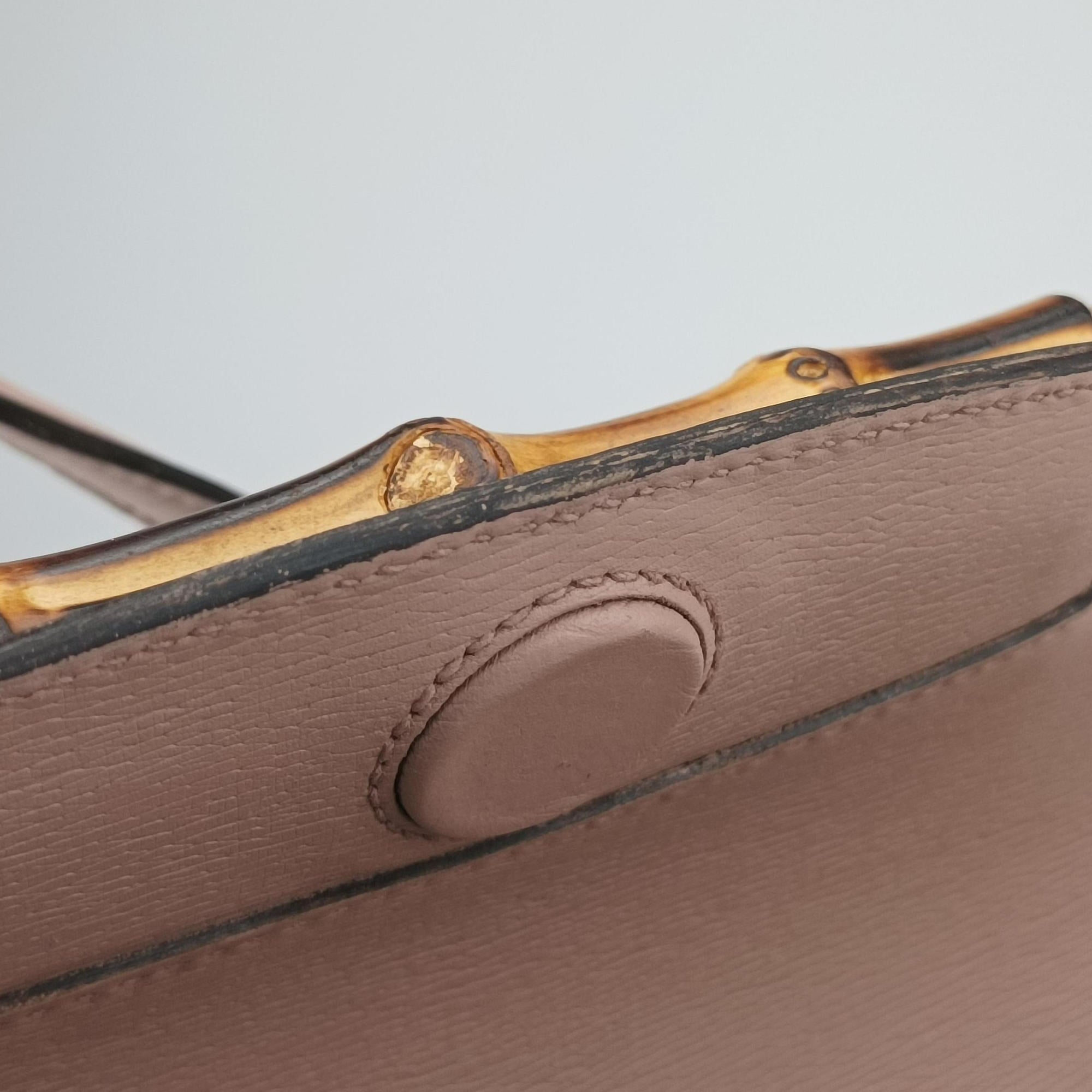 Pre-owned Gucci Bamboo Bullet Pink Leather 338989 shoulderbag | stylenewstar