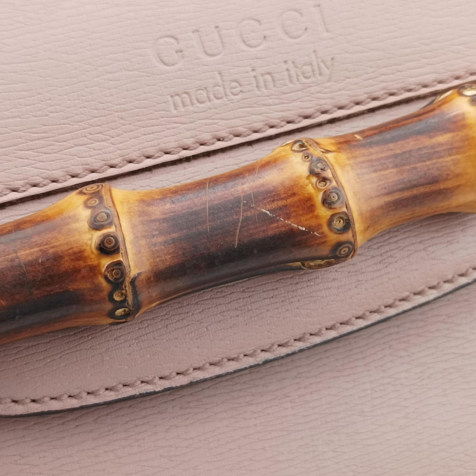 Pre-owned Gucci Bamboo Bullet Pink Leather 338989 shoulderbag | stylenewstar