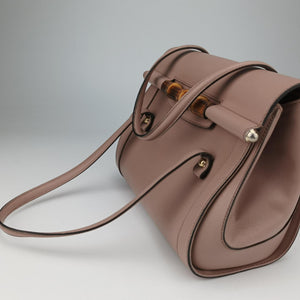 Pre-owned Gucci Bamboo Bullet Pink Leather 338989 shoulderbag | stylenewstar