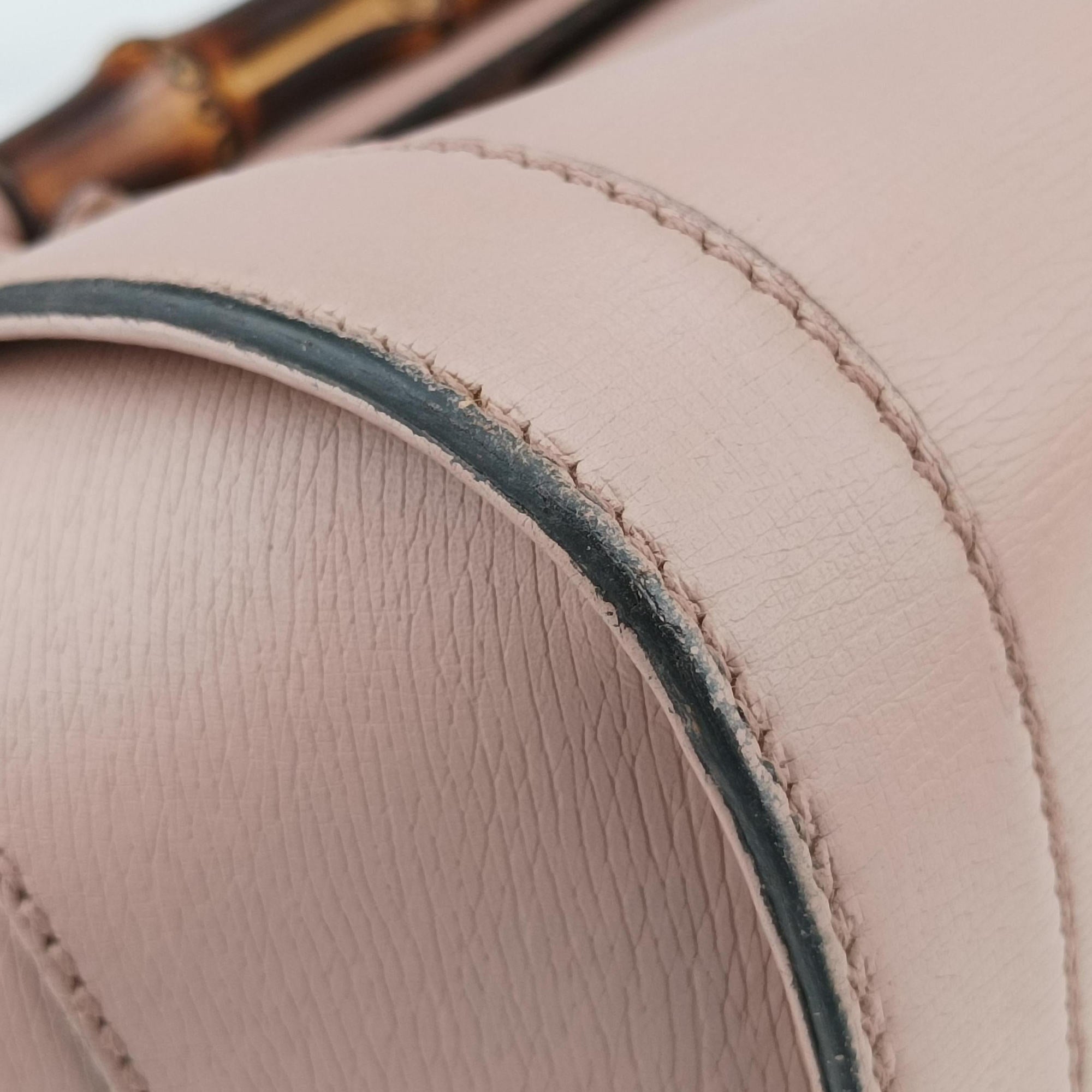 Pre-owned Gucci Bamboo Bullet Pink Leather 338989 shoulderbag | stylenewstar