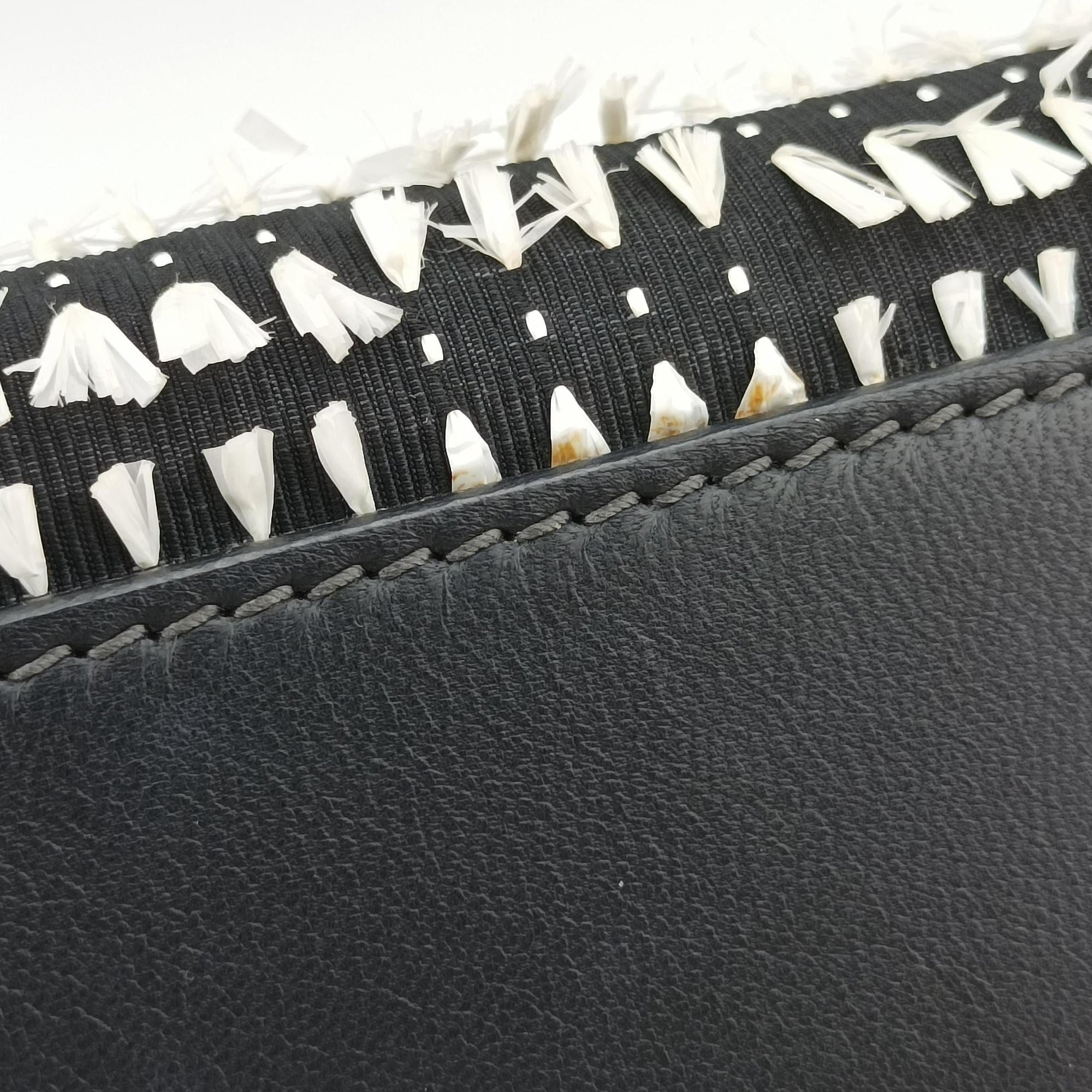 Vintage Dolce & Gabbana SICILY Black×white Canvas × Leather  shoulderbag | stylenewstar