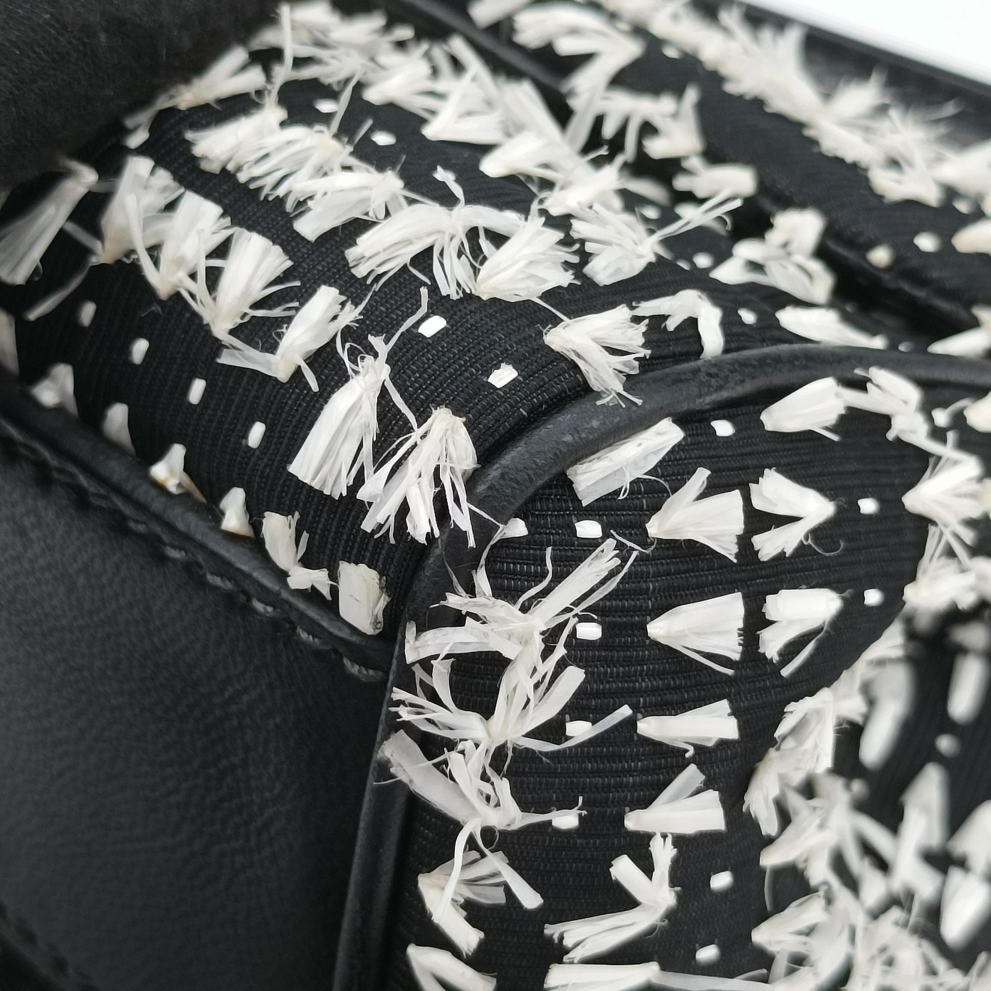 Vintage Dolce & Gabbana SICILY Black×white Canvas × Leather  shoulderbag | stylenewstar