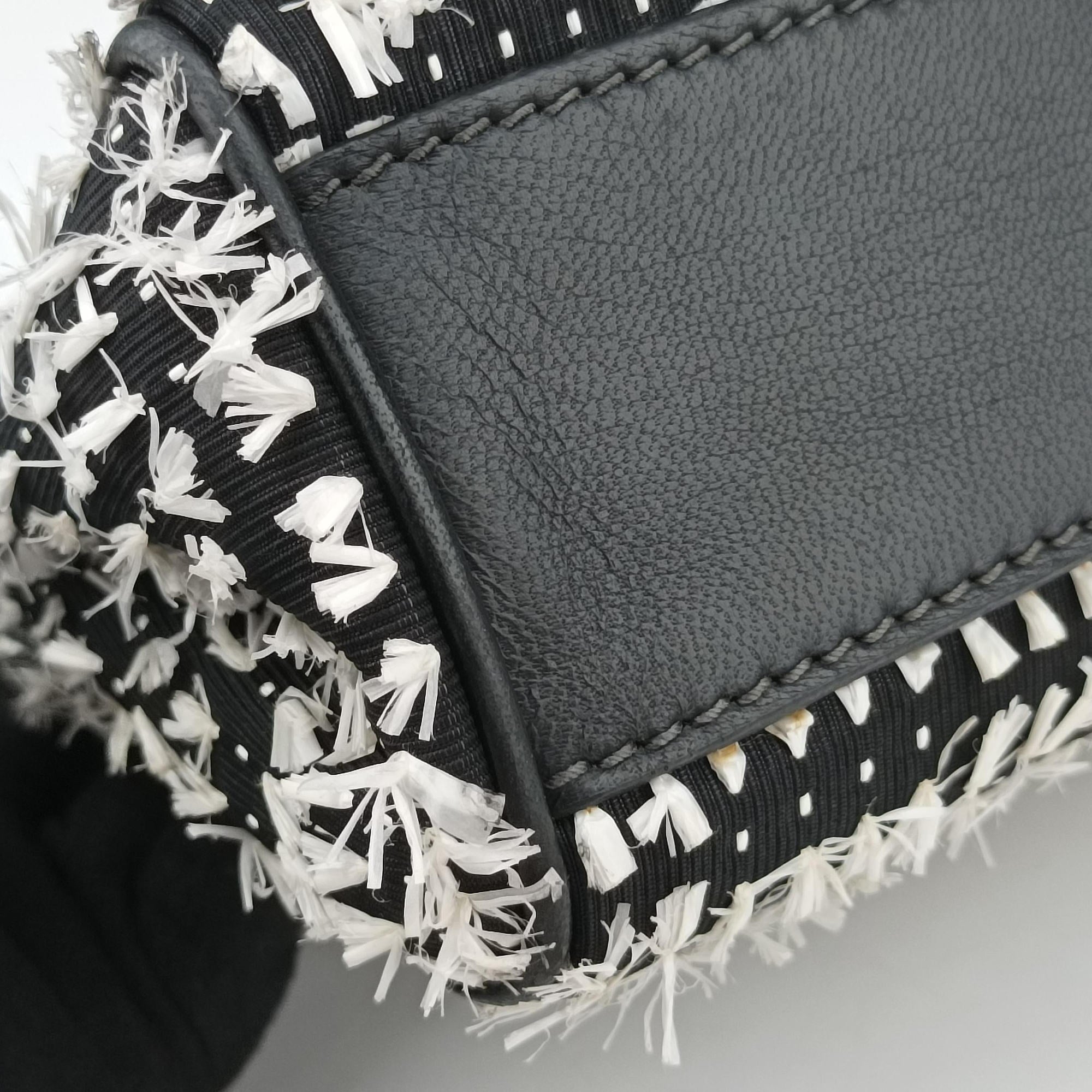 Vintage Dolce & Gabbana SICILY Black×white Canvas × Leather  shoulderbag | stylenewstar