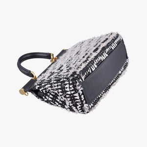 Vintage Dolce & Gabbana SICILY Black×white Canvas × Leather  shoulderbag | stylenewstar