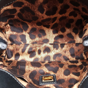 Vintage Dolce & Gabbana SICILY Black×white Canvas × Leather  shoulderbag | stylenewstar
