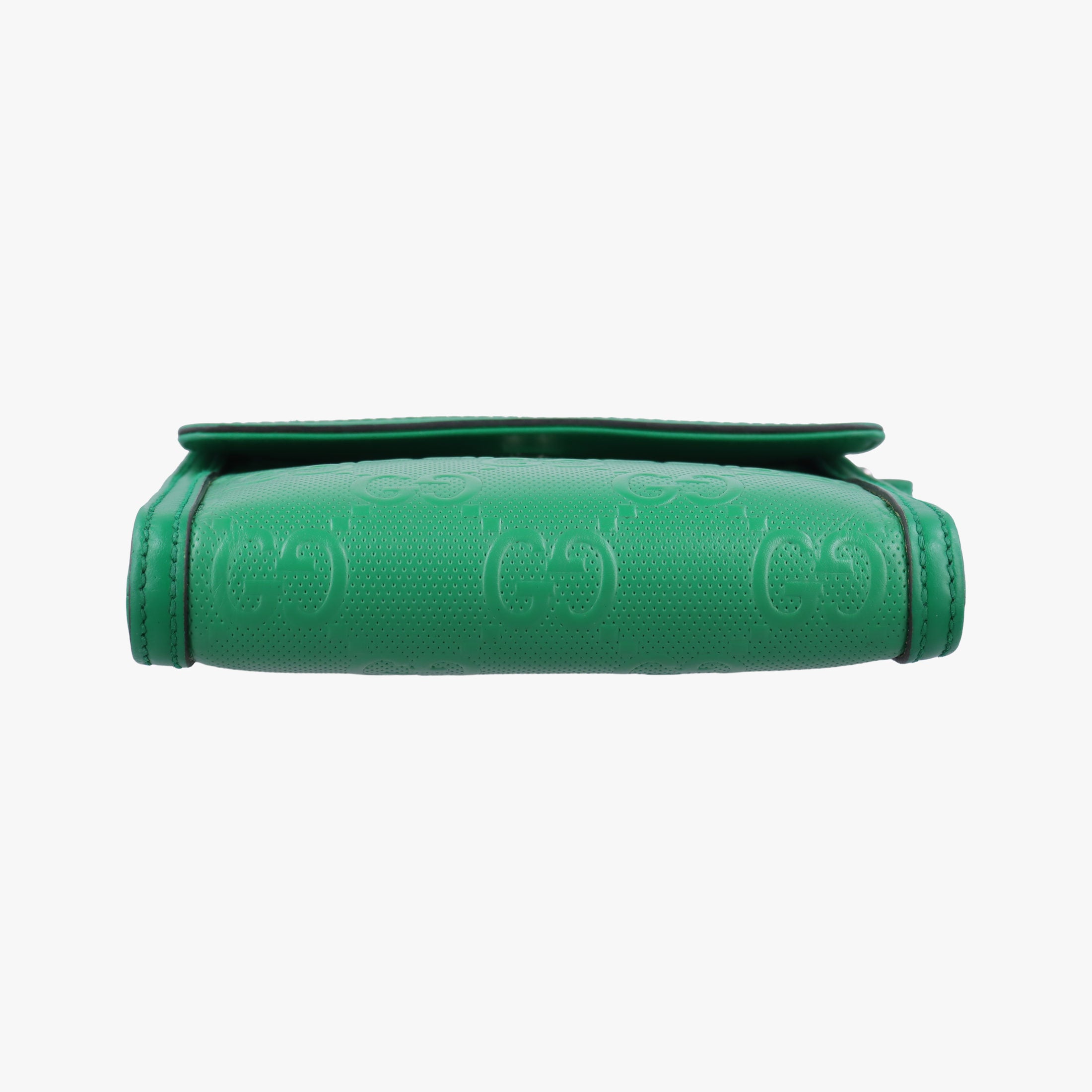 Pre-owned Gucci GG Embossed Messenger Bag Green Leather 625782 shoulderbag | stylenewstar