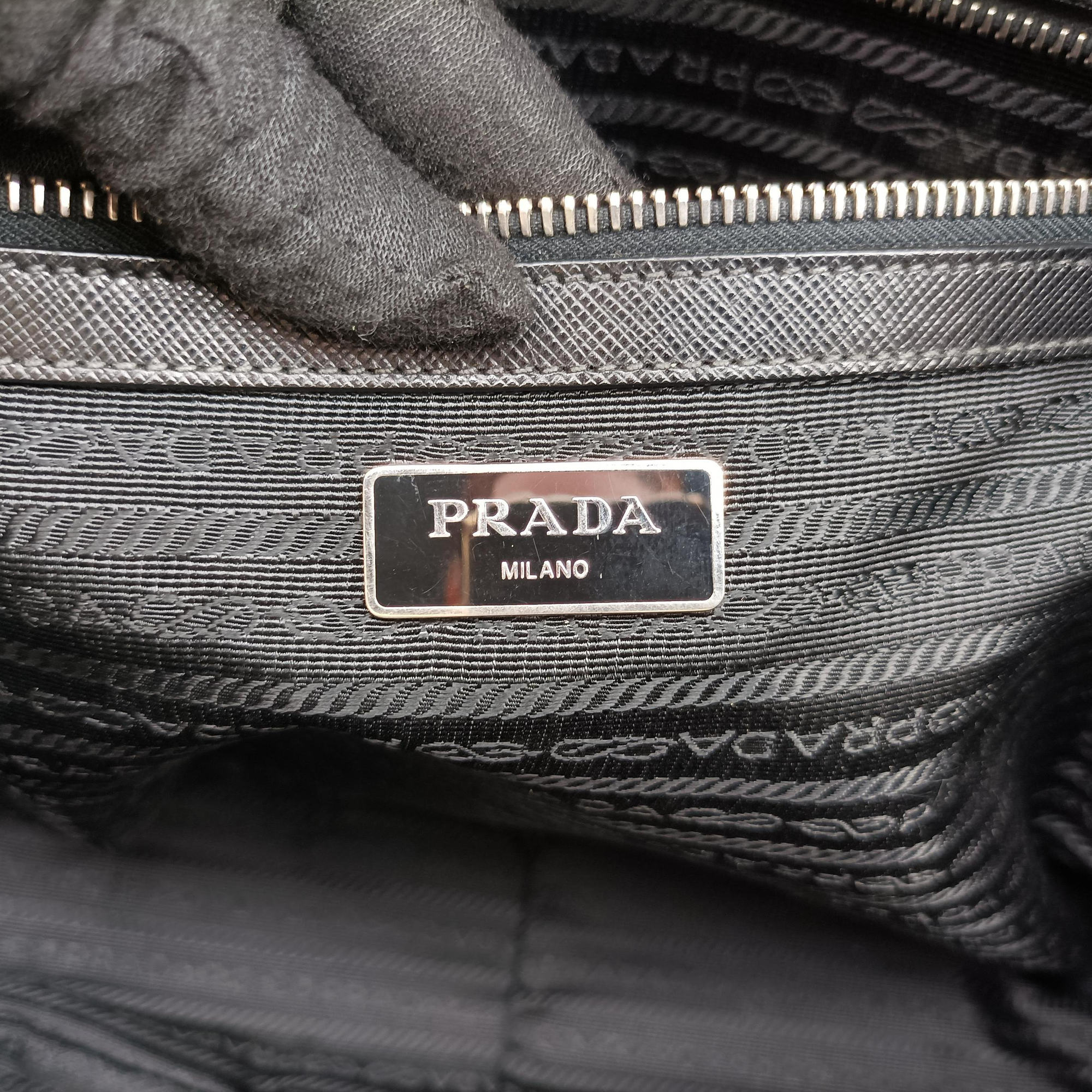 Secondhand Prada business bag briefcase Black SAFFIANO Leather 2VE363 handbag | stylenewstar