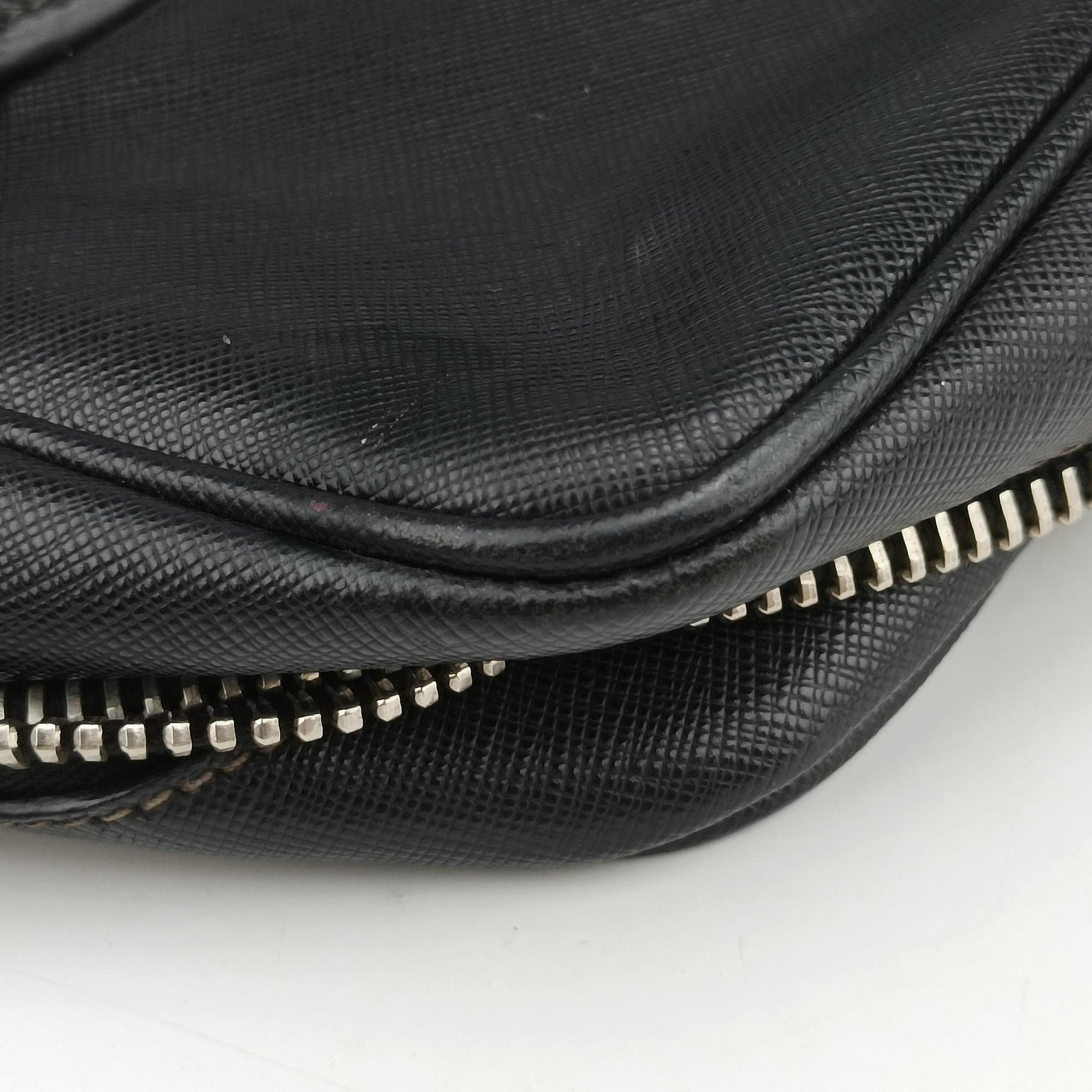 Secondhand Prada business bag briefcase Black SAFFIANO Leather 2VE363 handbag | stylenewstar