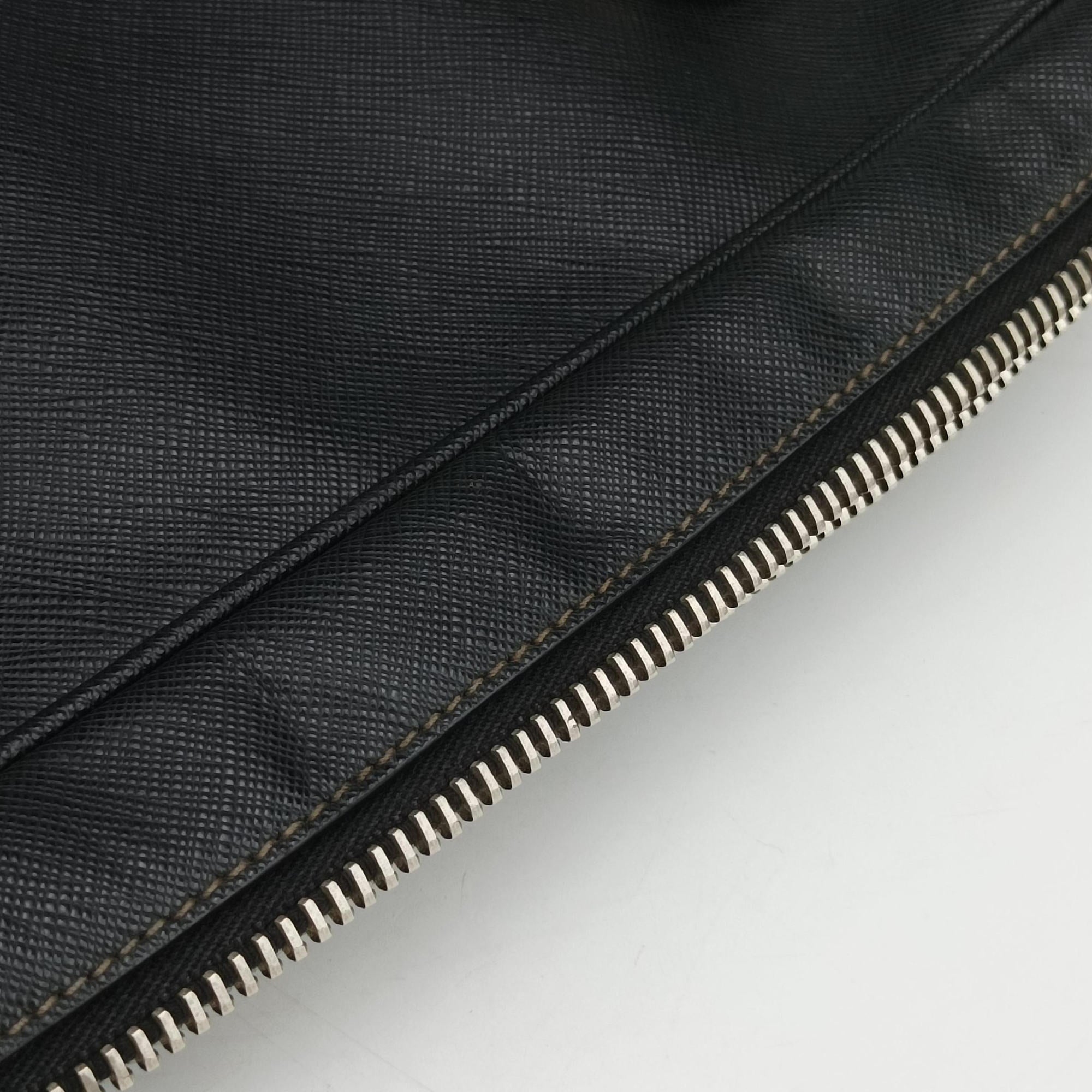 Secondhand Prada business bag briefcase Black SAFFIANO Leather 2VE363 handbag | stylenewstar