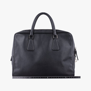 Secondhand Prada business bag briefcase Black SAFFIANO Leather 2VE363 handbag | stylenewstar