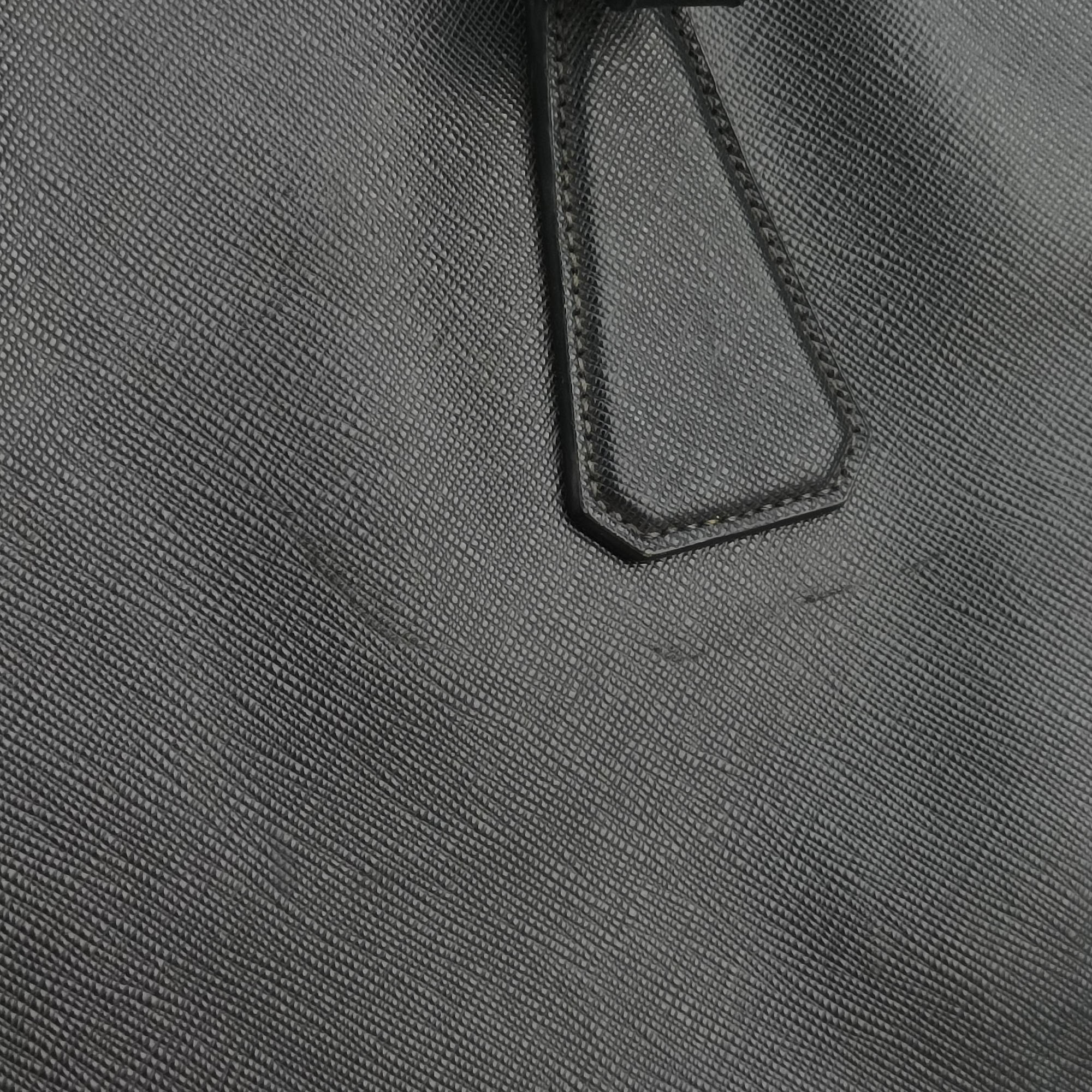 Secondhand Prada business bag briefcase Black SAFFIANO Leather 2VE363 handbag | stylenewstar