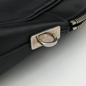 Secondhand Prada business bag briefcase Black SAFFIANO Leather 2VE363 handbag | stylenewstar