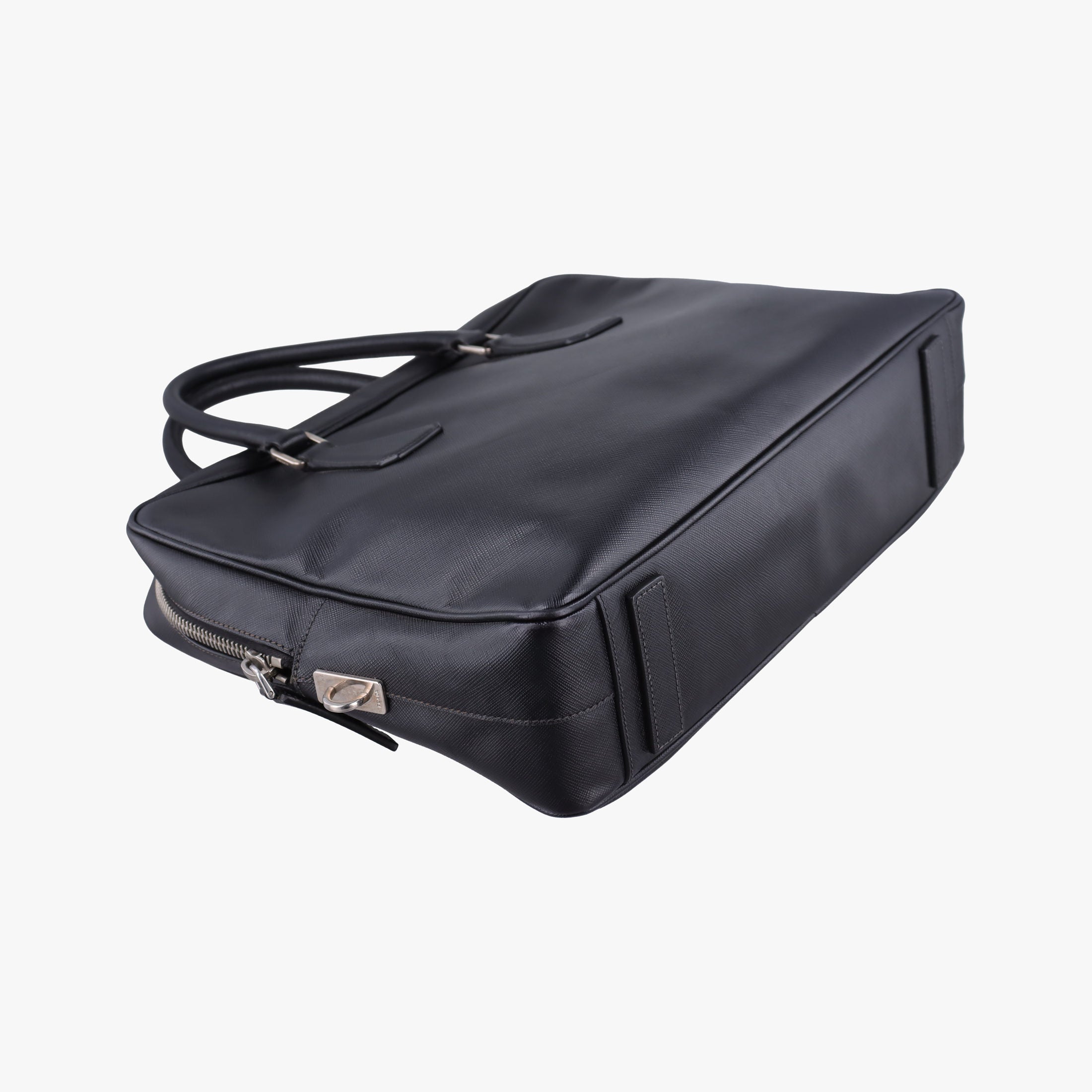 Secondhand Prada business bag briefcase Black SAFFIANO Leather 2VE363 handbag | stylenewstar