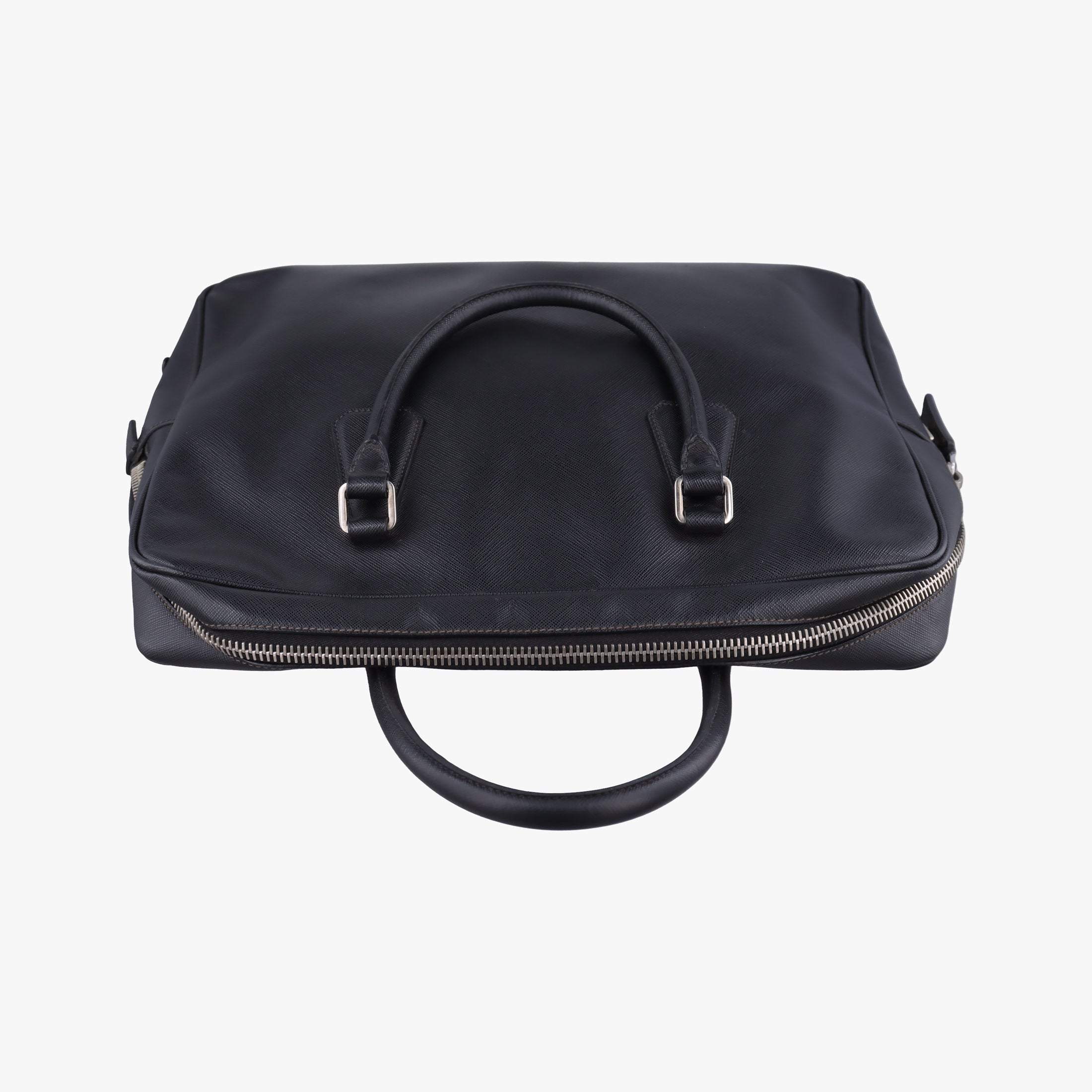 Secondhand Prada business bag briefcase Black SAFFIANO Leather 2VE363 handbag | stylenewstar