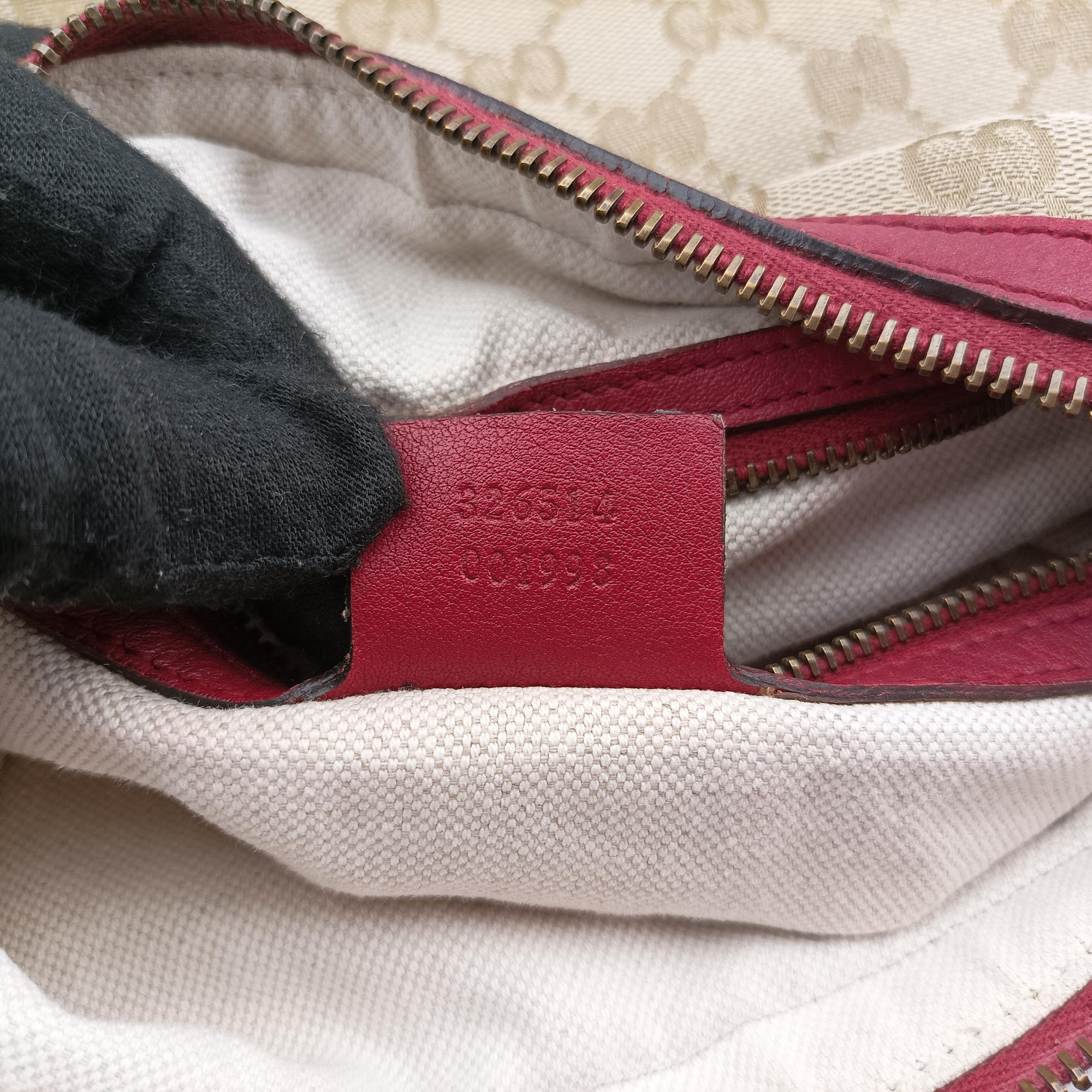 Pre-owned Gucci Miss GG Hobo khaki canvas×leather 326514 shoulderbag | stylenewstar