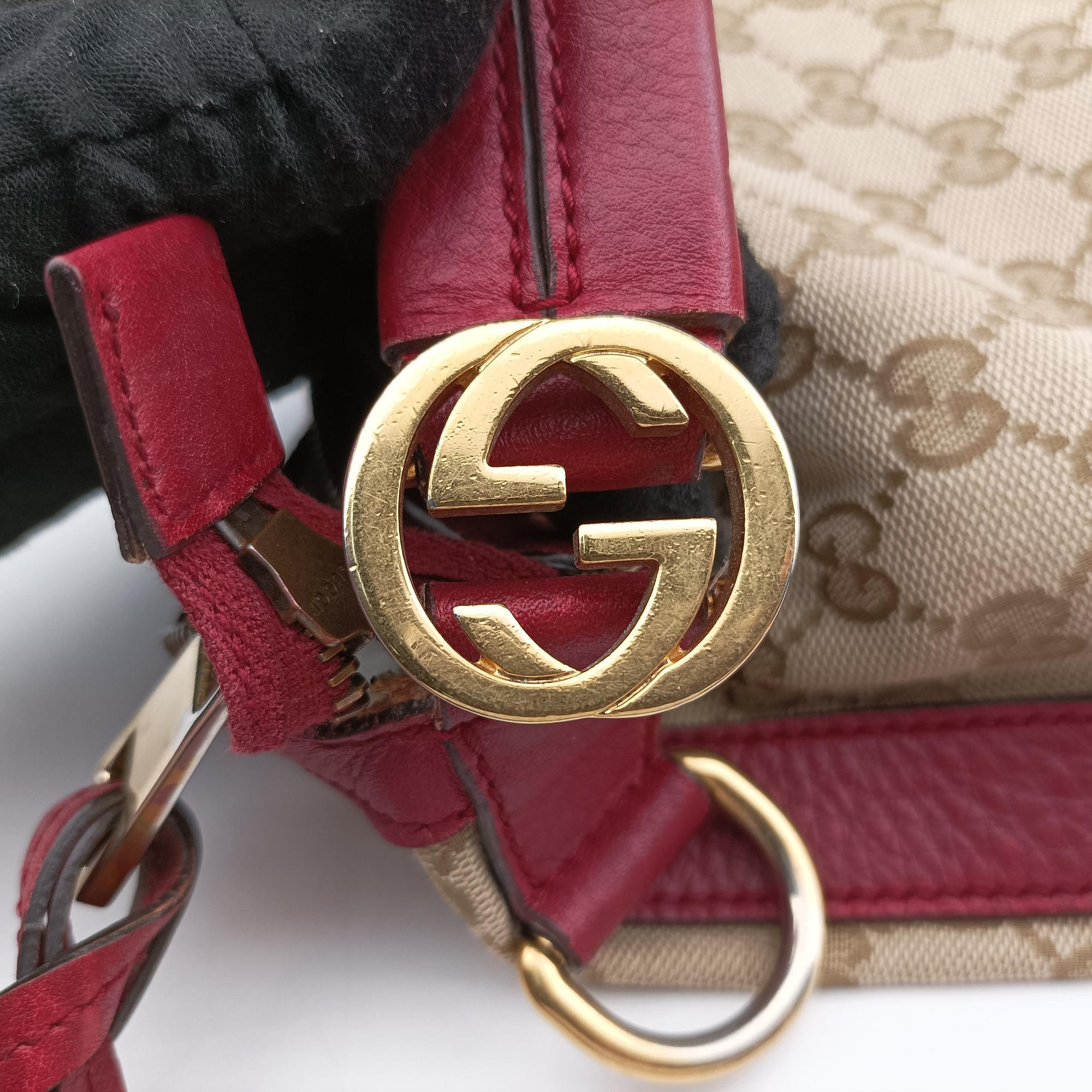 Pre-owned Gucci Miss GG Hobo khaki canvas×leather 326514 shoulderbag | stylenewstar