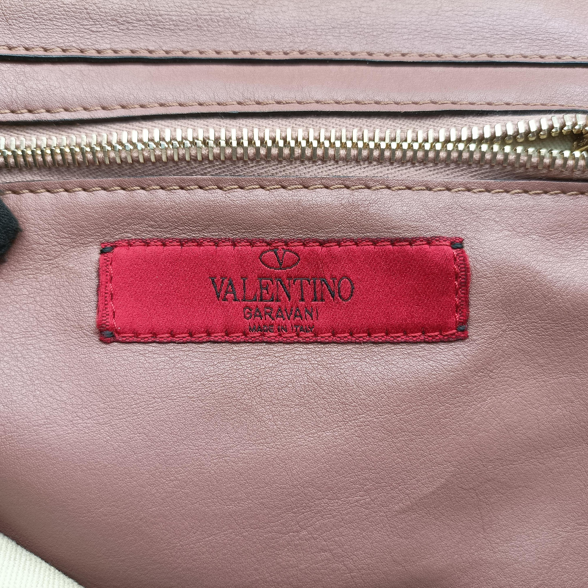Pre-owned Valentino Rockstud PinkBrown Leather  shoulderbag | stylenewstar