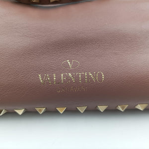 Pre-owned Valentino Rockstud PinkBrown Leather  shoulderbag | stylenewstar