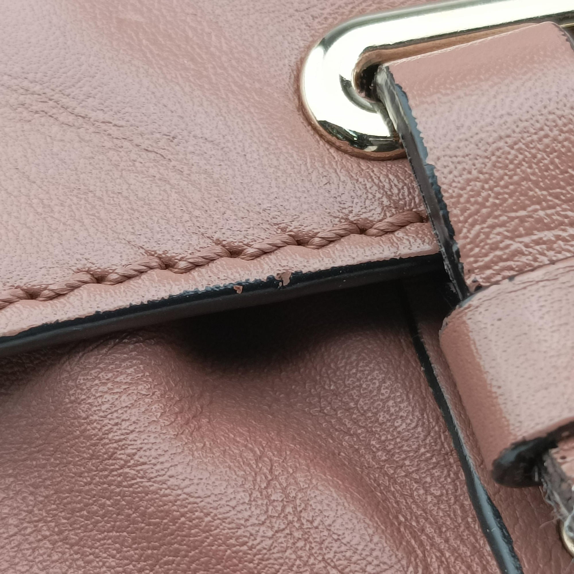 Pre-owned Valentino Rockstud PinkBrown Leather  shoulderbag | stylenewstar