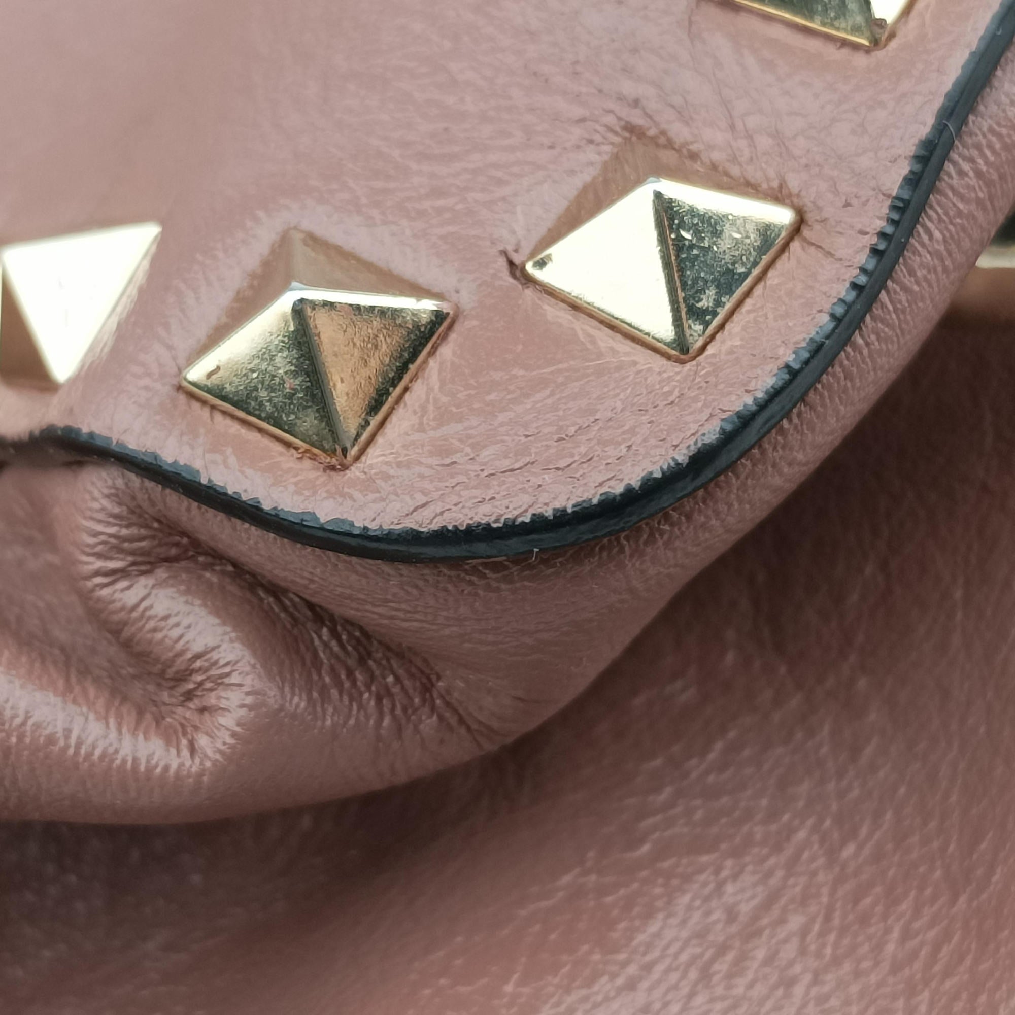 Pre-owned Valentino Rockstud PinkBrown Leather  shoulderbag | stylenewstar