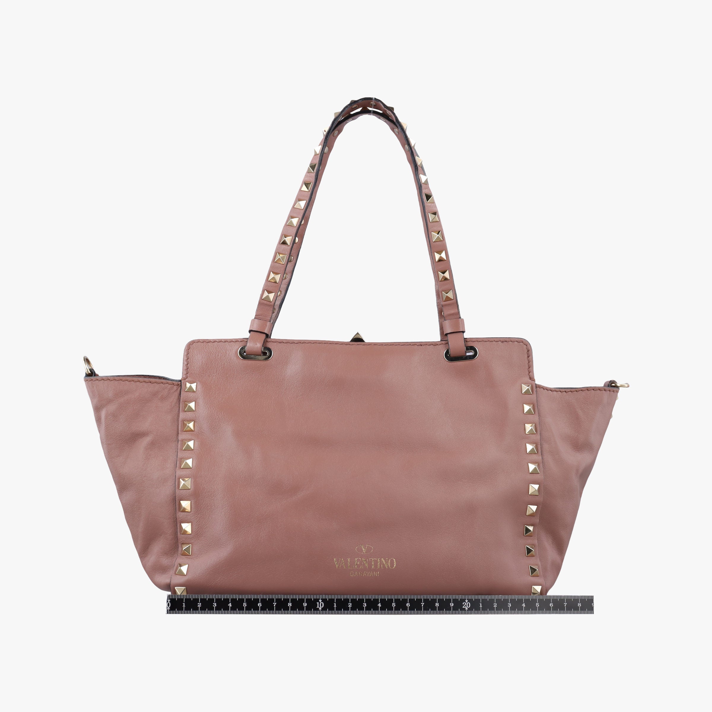 Pre-owned Valentino Rockstud PinkBrown Leather  shoulderbag | stylenewstar