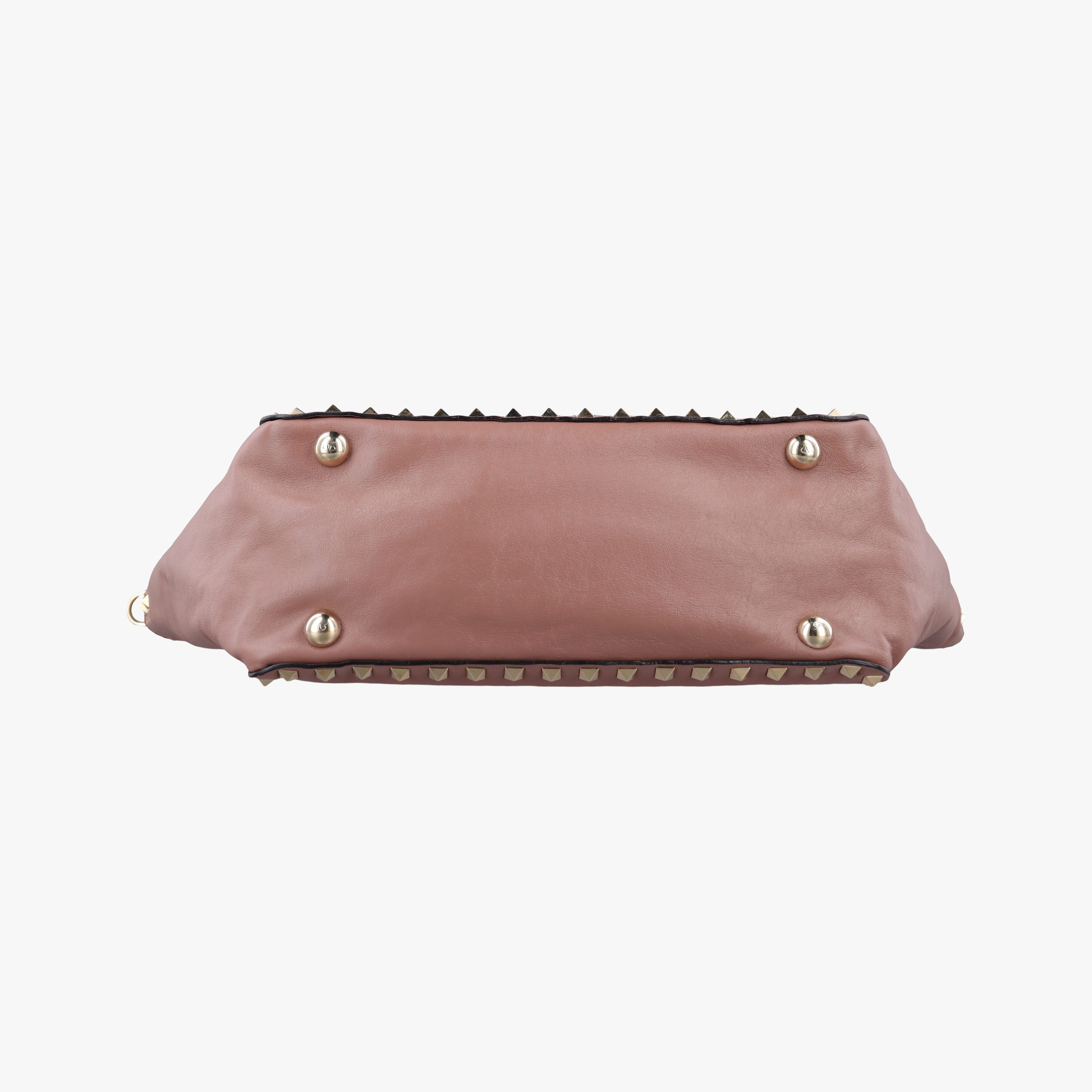Pre-owned Valentino Rockstud PinkBrown Leather  shoulderbag | stylenewstar