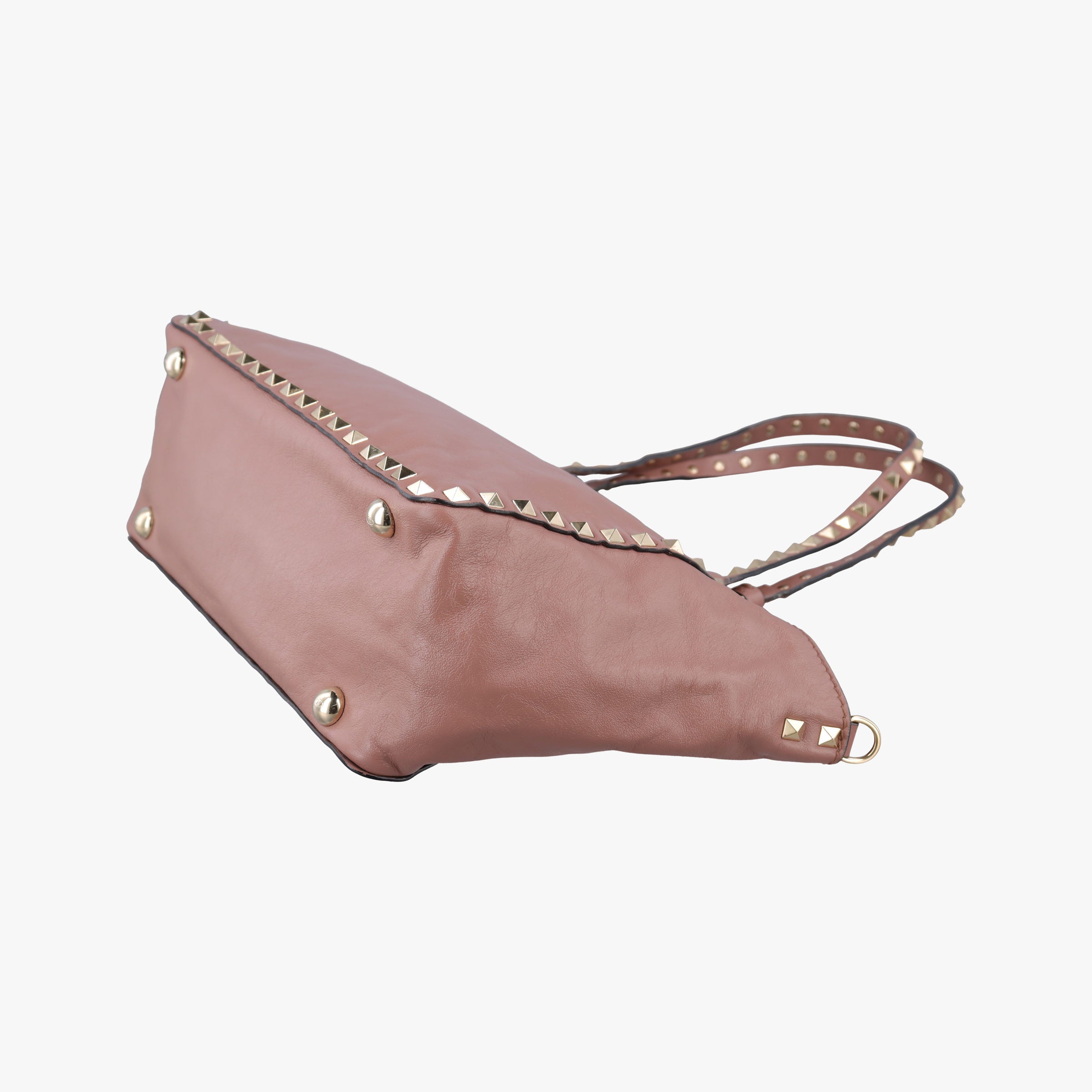 Pre-owned Valentino Rockstud PinkBrown Leather  shoulderbag | stylenewstar