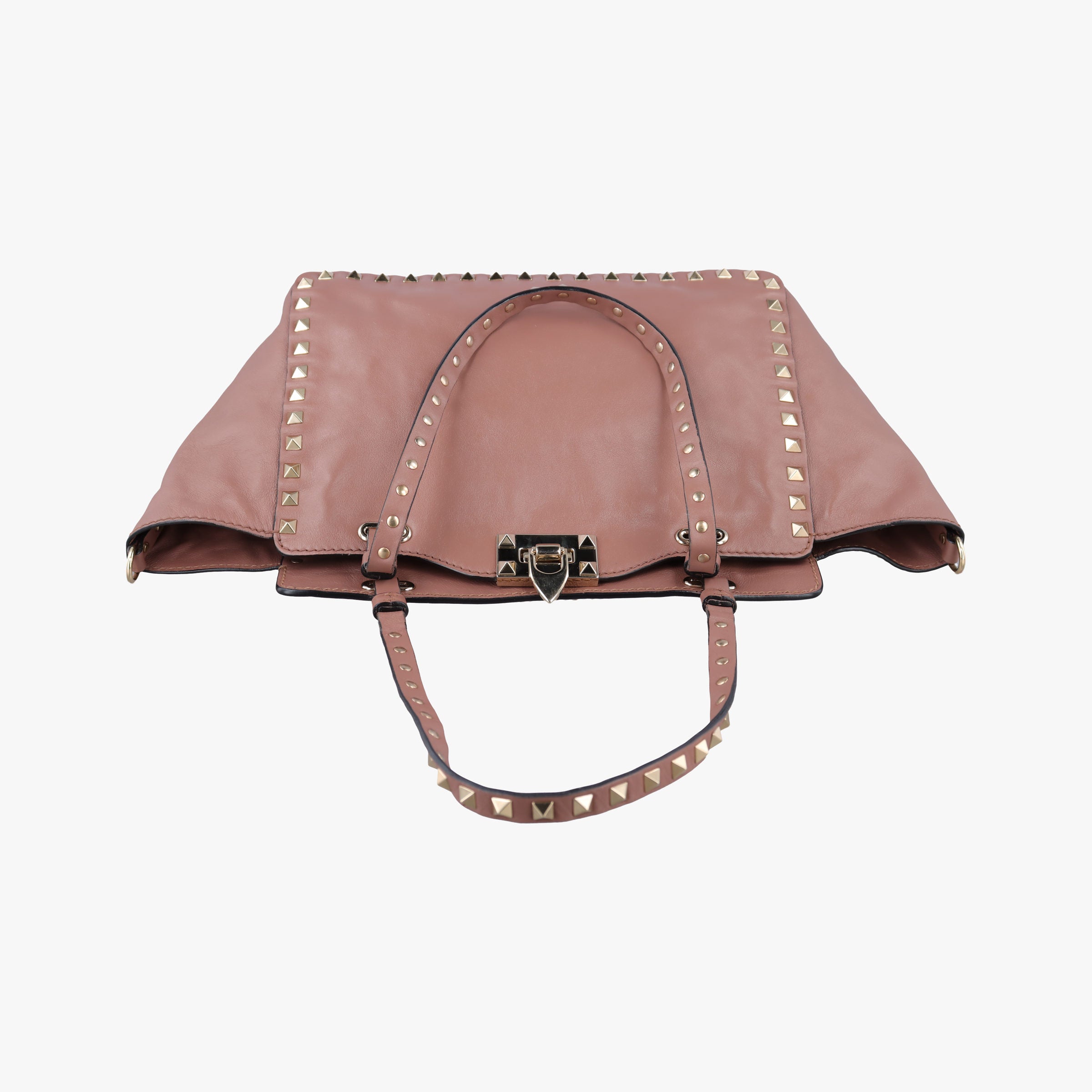 Pre-owned Valentino Rockstud PinkBrown Leather  shoulderbag | stylenewstar