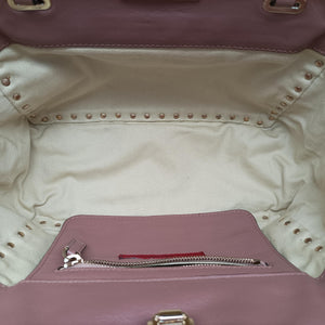 Pre-owned Valentino Rockstud PinkBrown Leather  shoulderbag | stylenewstar