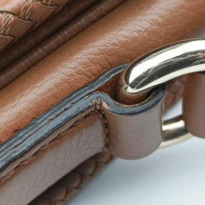 Pre-owned Gucci Marrakech Messenger Brown leather 257024 shoulderbag | stylenewstar